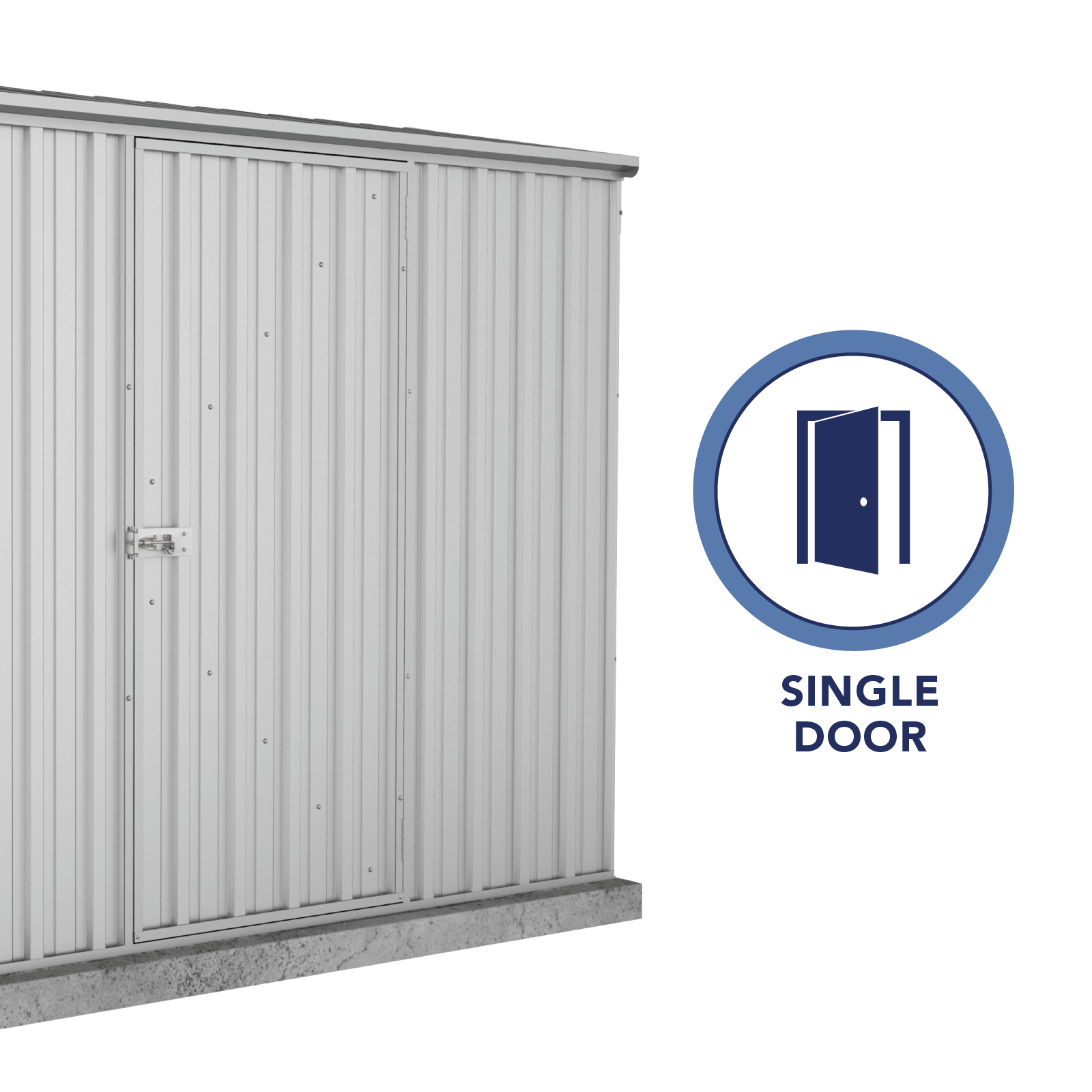 2.26mW x 1.52mD x 1.95mH Garden Shed Premier Single Door Zincalume