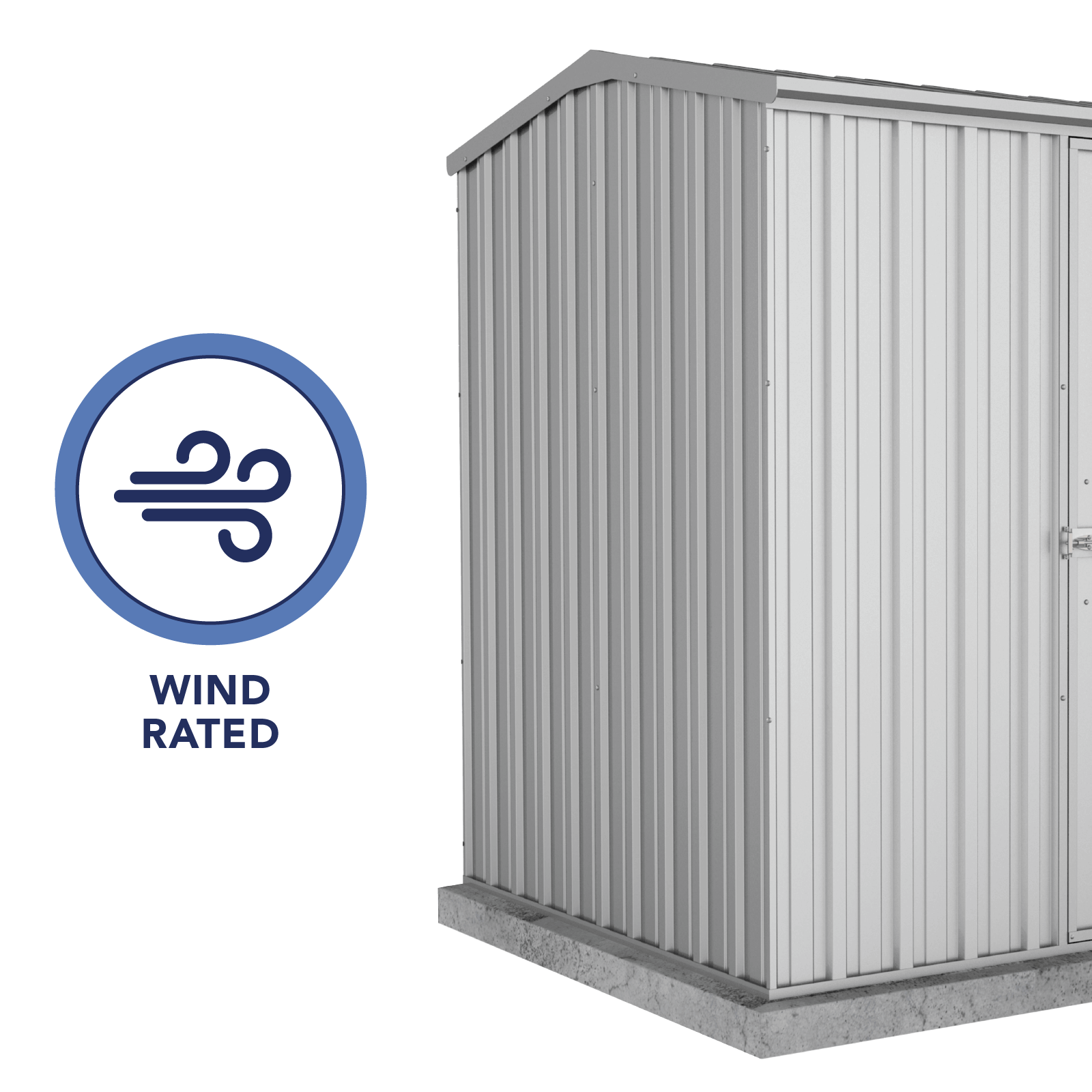 2.26mW x 1.52mD x 1.95mH Garden Shed Premier Single Door Zincalume
