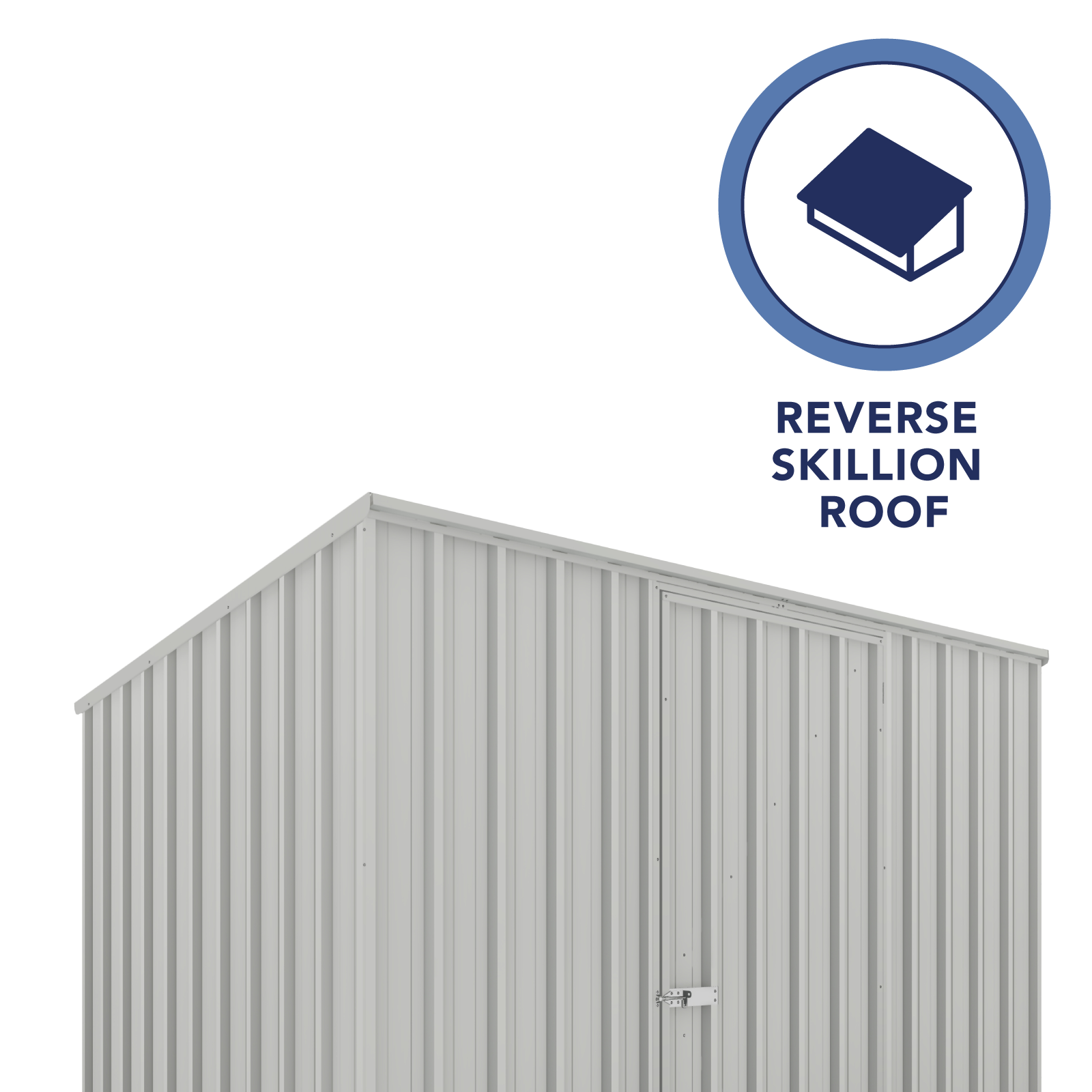 2.26mW x 1.52mD x 1.80mH Garden Shed Reverse Skillion Single Door Zincalume