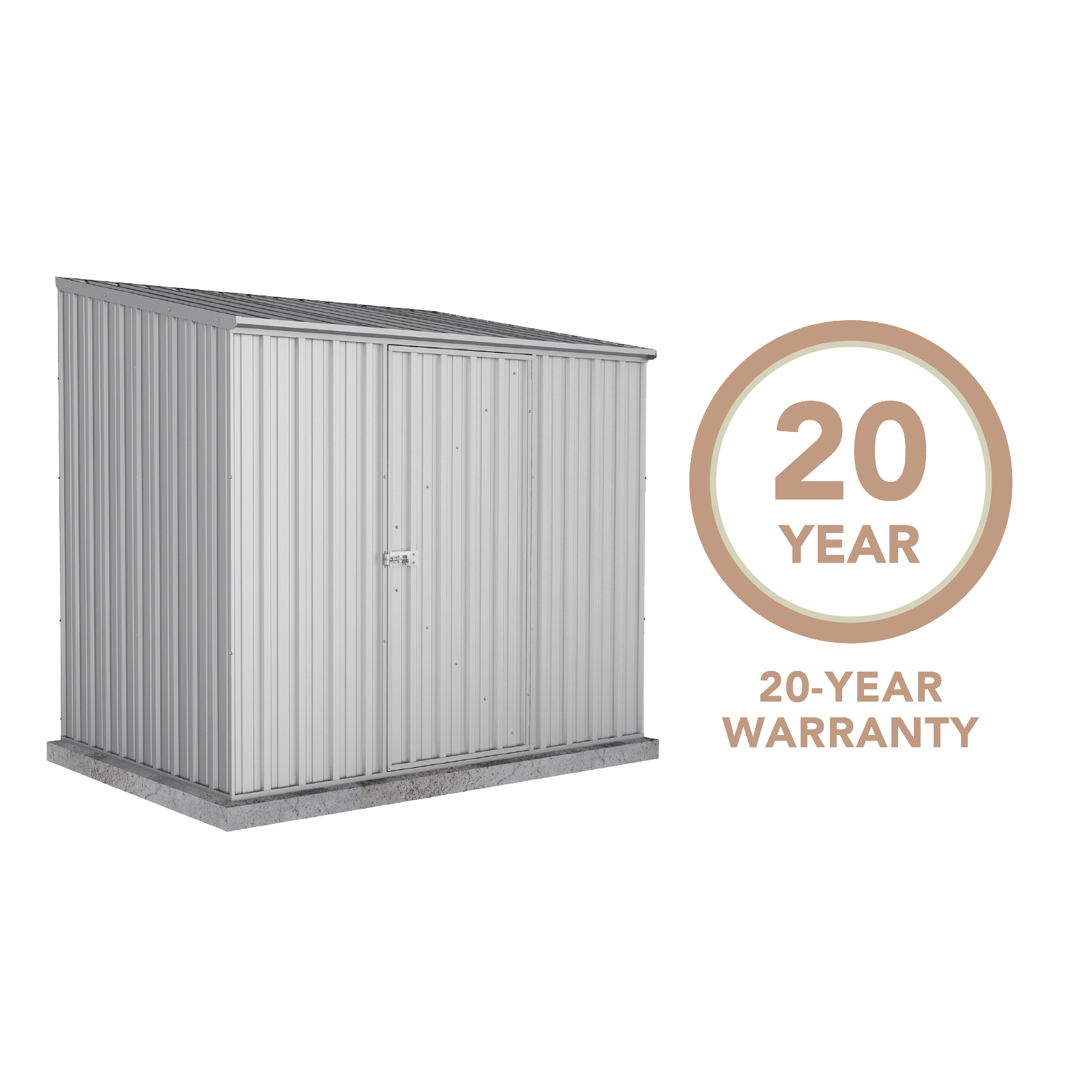 2.26mW x 1.52mD x 2.08mH Garden Shed Economy Single Door Zinc