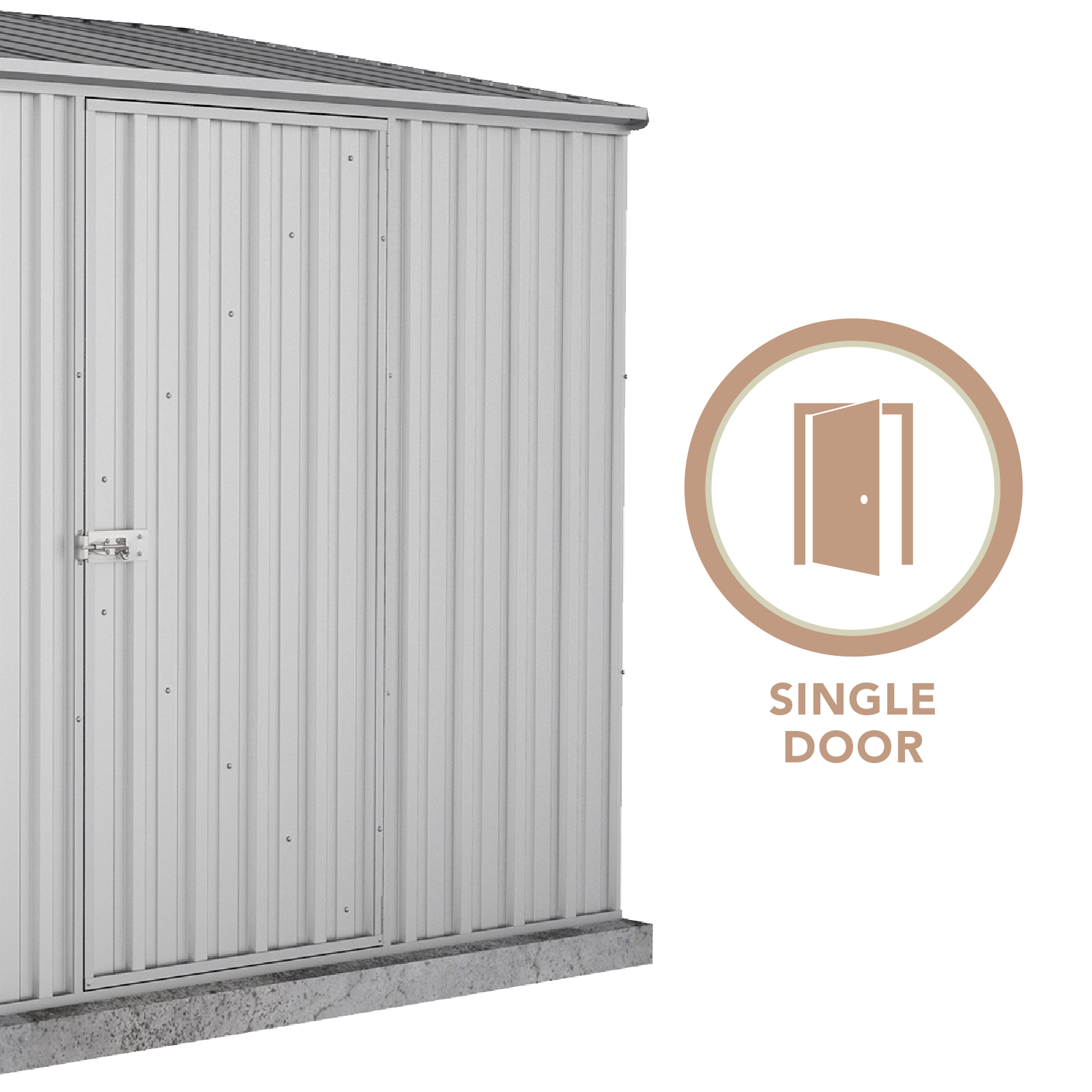 2.26mW x 1.52mD x 2.08mH Garden Shed Economy Single Door Zinc