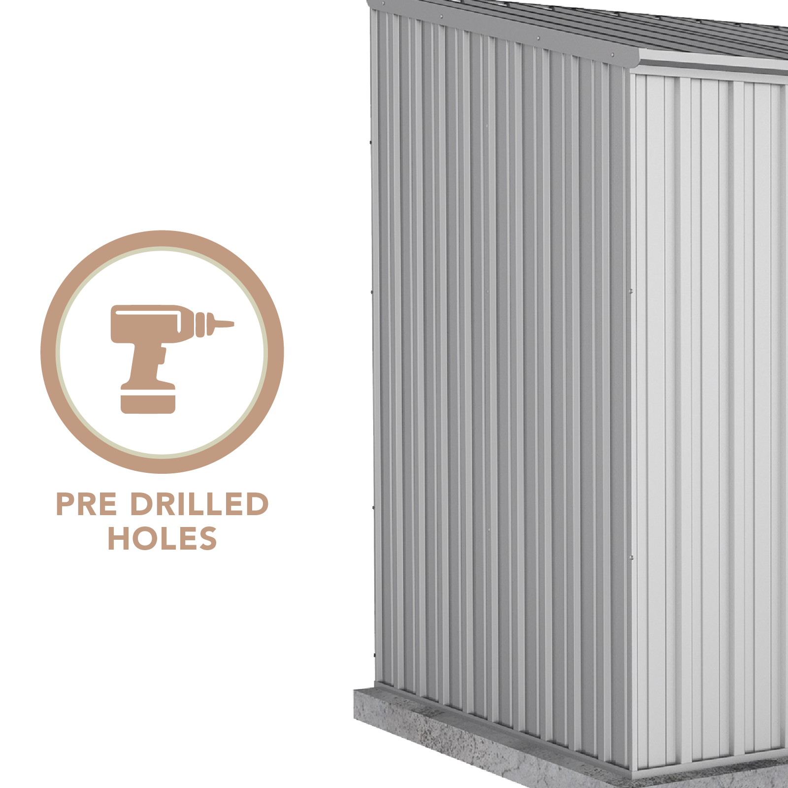 2.26mW x 1.52mD x 2.08mH Garden Shed Economy Single Door Zinc