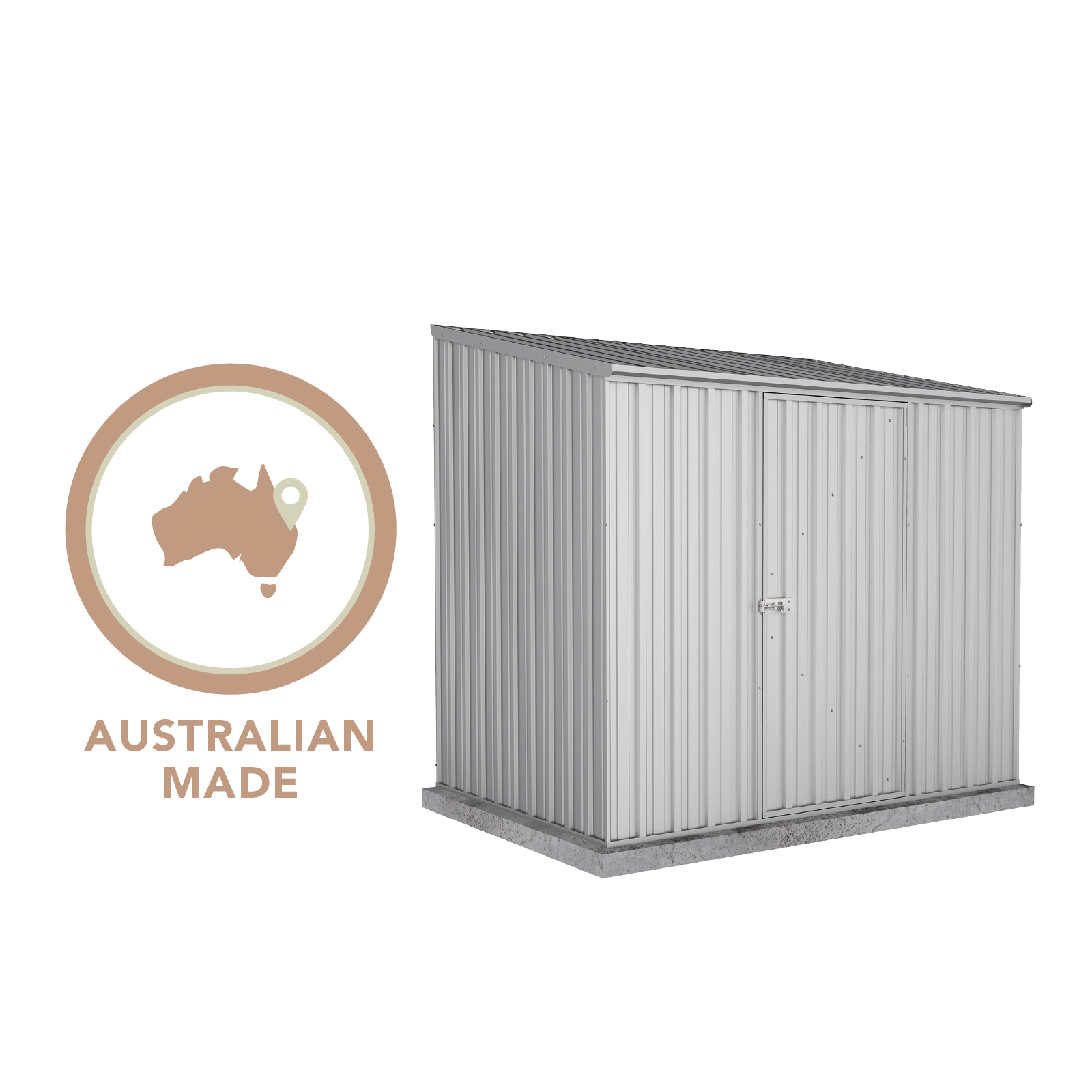 2.26mW x 1.52mD x 2.08mH Garden Shed Economy Single Door Zinc