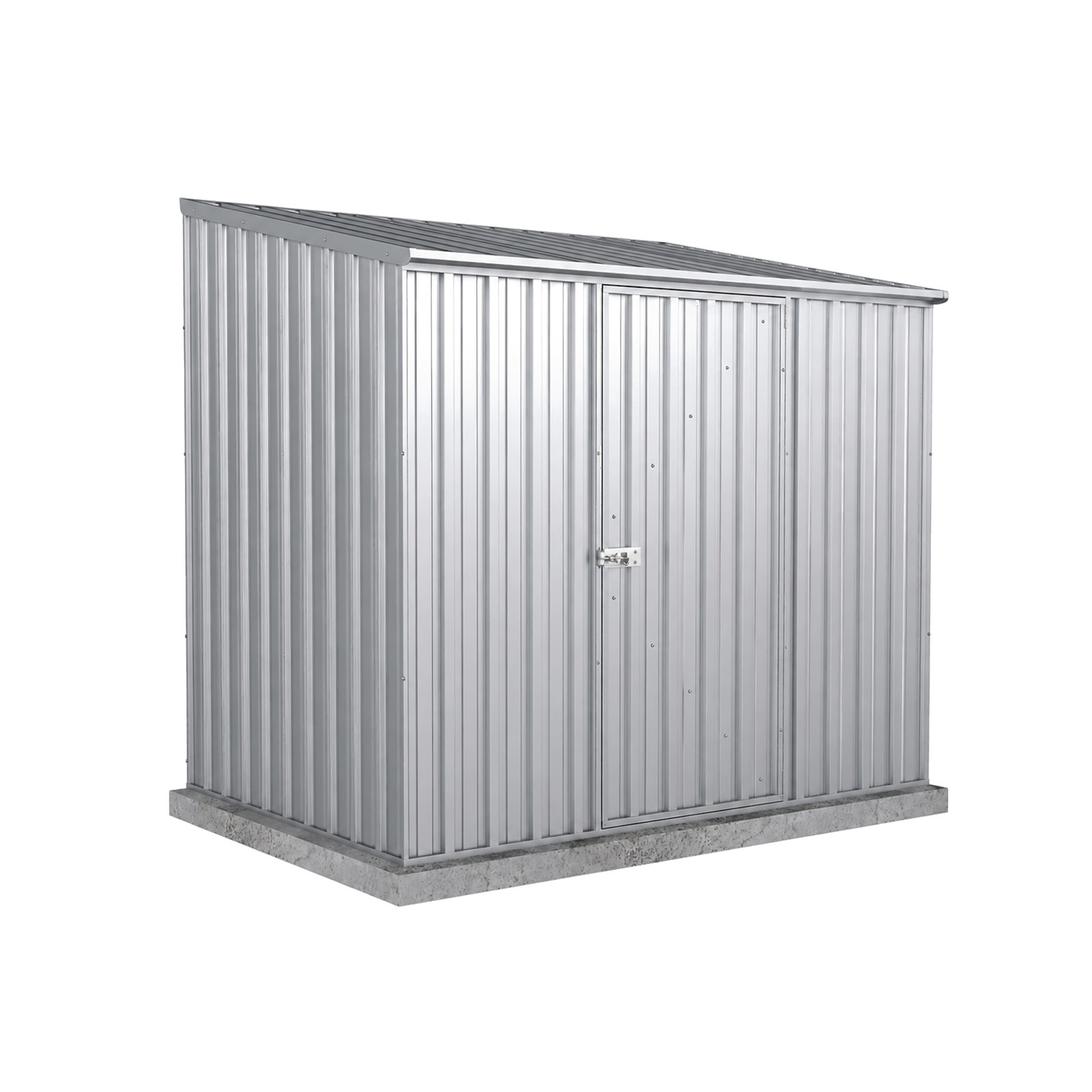 2.26mW x 1.52mD x 2.08mH Garden Shed Space Saver Single Door Zincalume