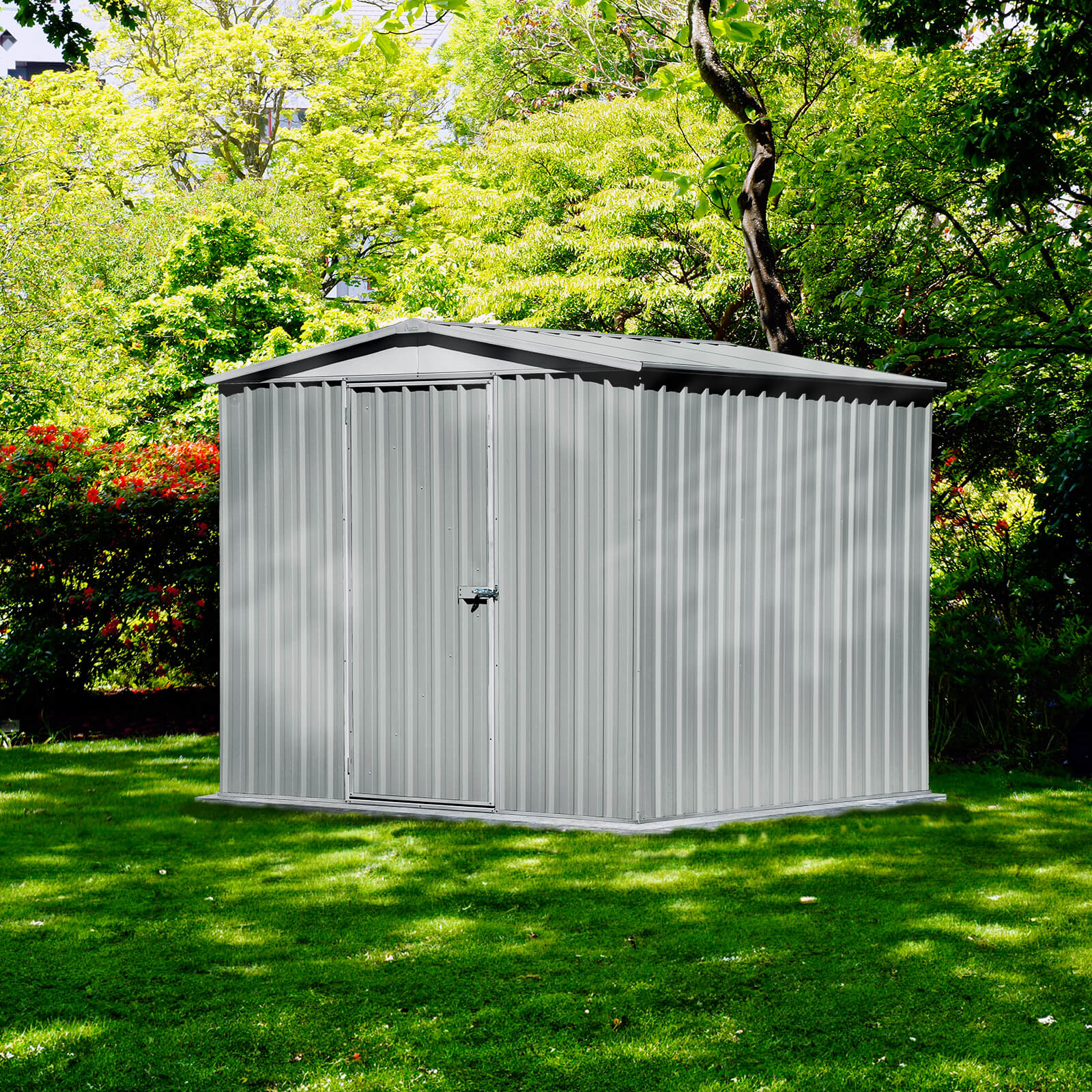 2.26mW x 2.18mD x 2.00mH Garden Shed Regent Single Door Zincalume