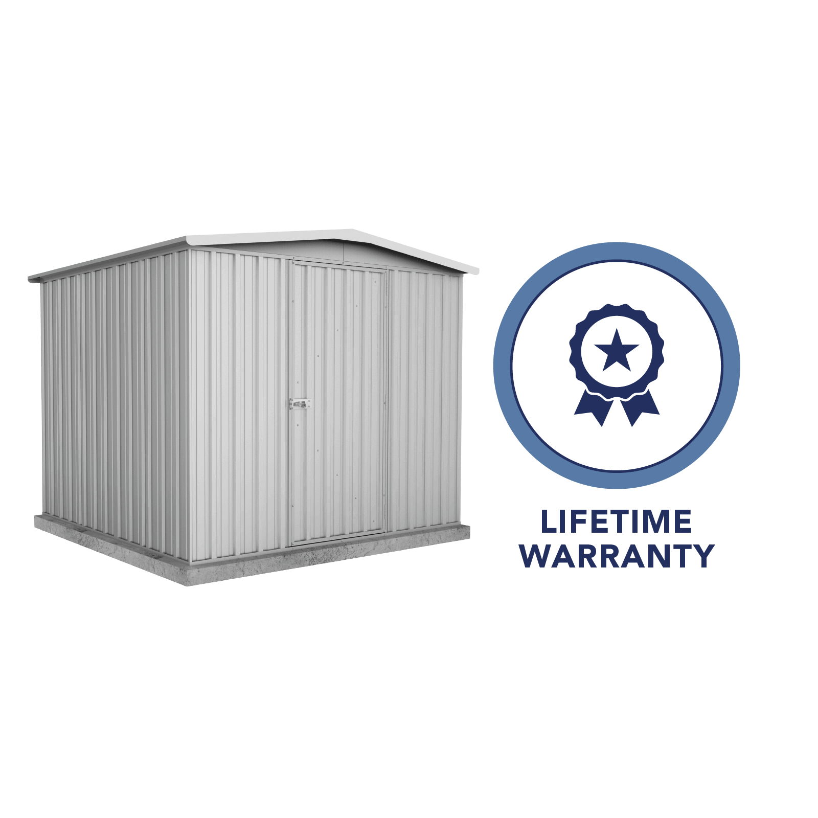 2.26mW x 2.18mD x 2.00mH Garden Shed Regent Single Door Zincalume