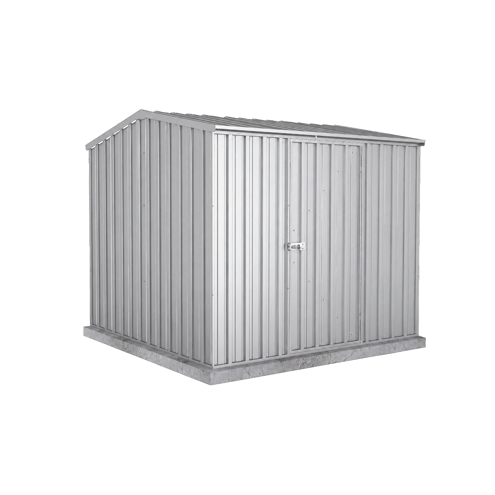 2.26mW x 2.26mD x 2.00mH Garden Shed Premier Single Door Zincalume