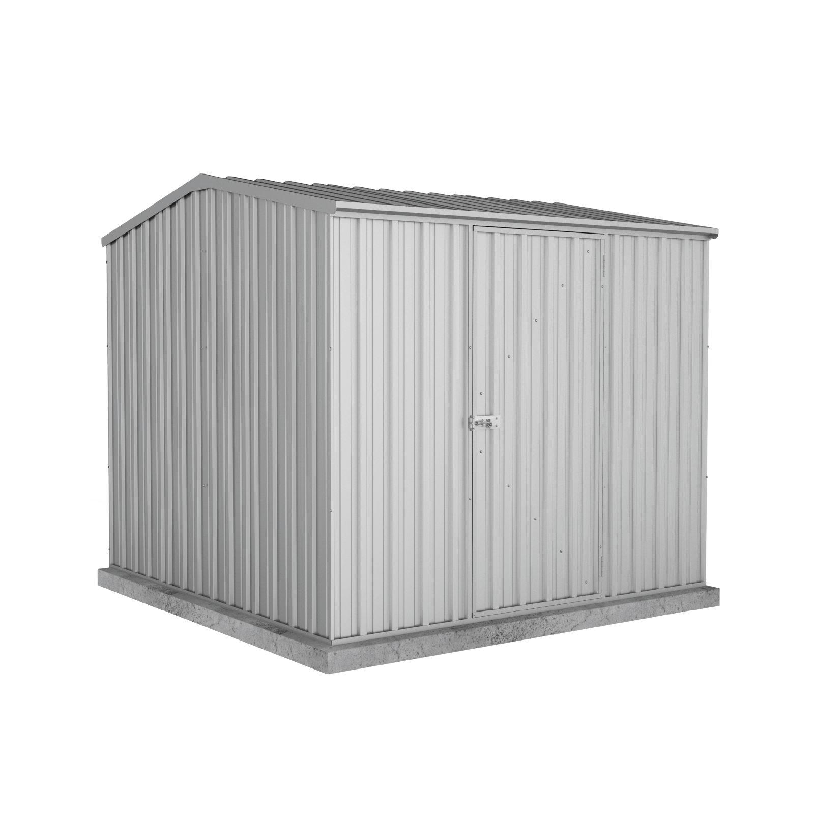 2.26mW x 2.26mD x 2.00mH Garden Shed Premier Single Door Zincalume