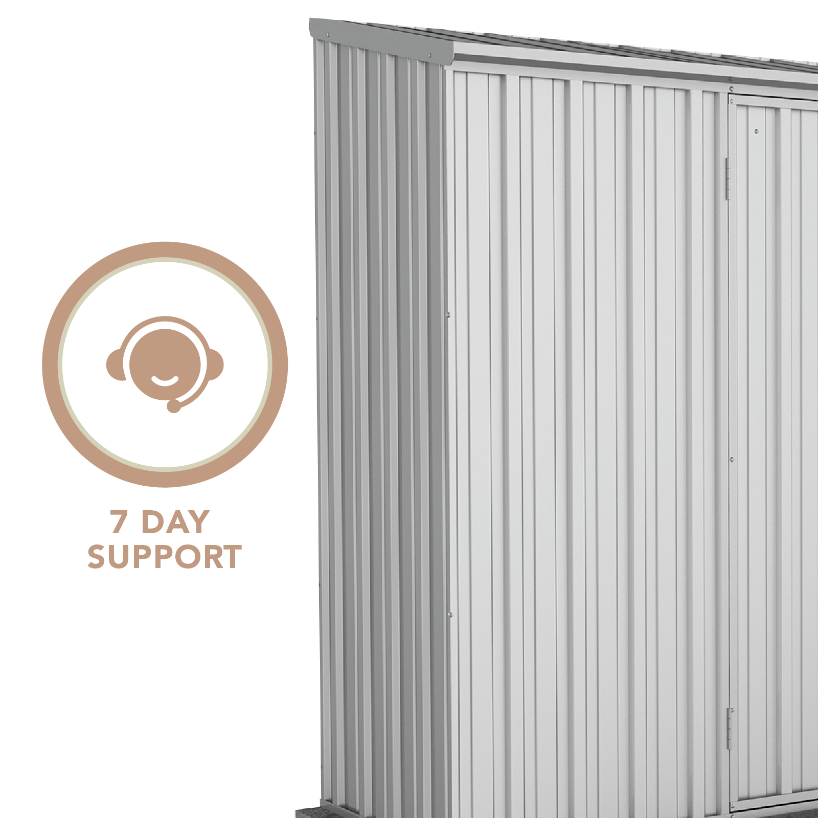 3.00mW x 0.78mD x 1.95mH Garden Shed Economy Double Door Zinc