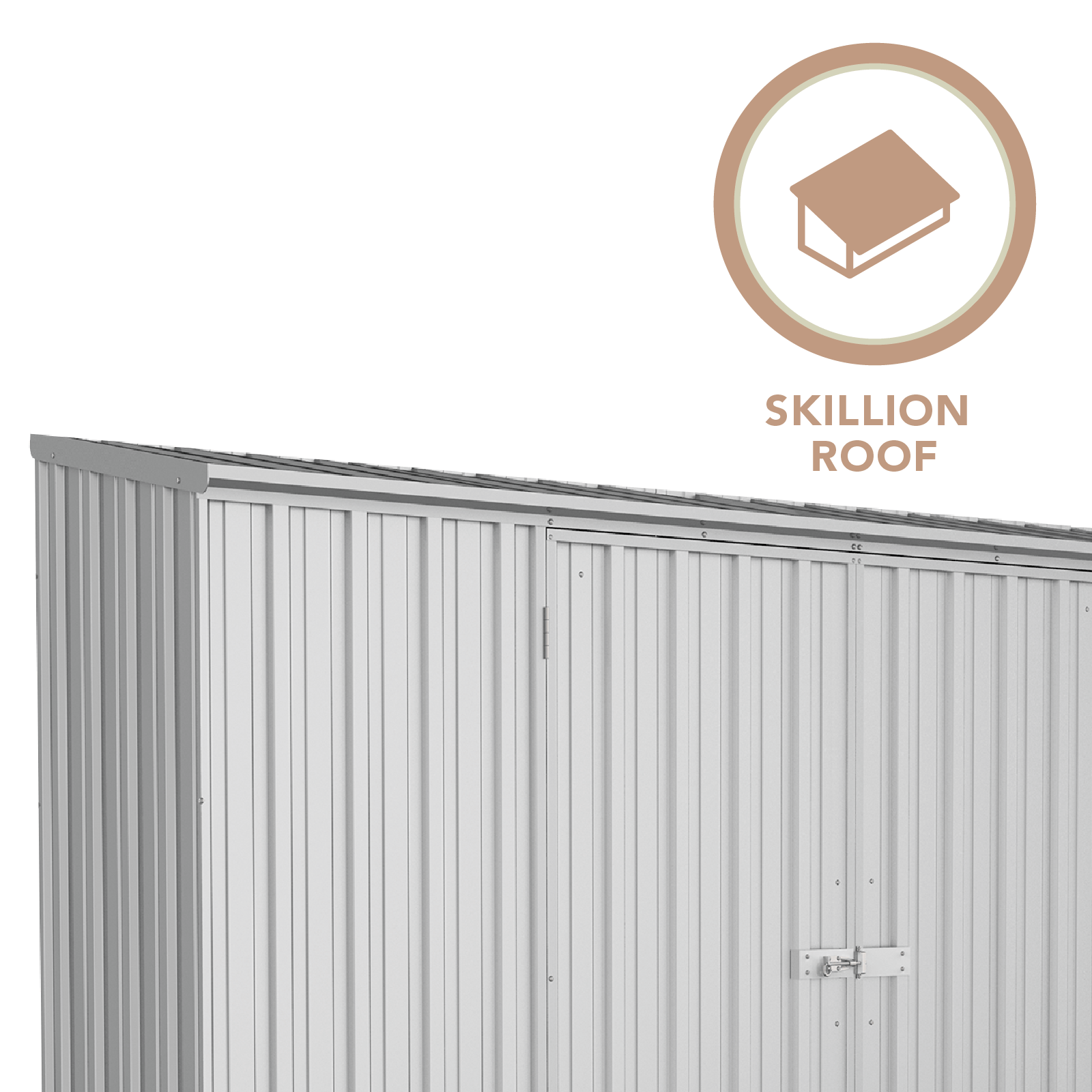 3.00mW x 0.78mD x 1.95mH Garden Shed Economy Double Door Zinc