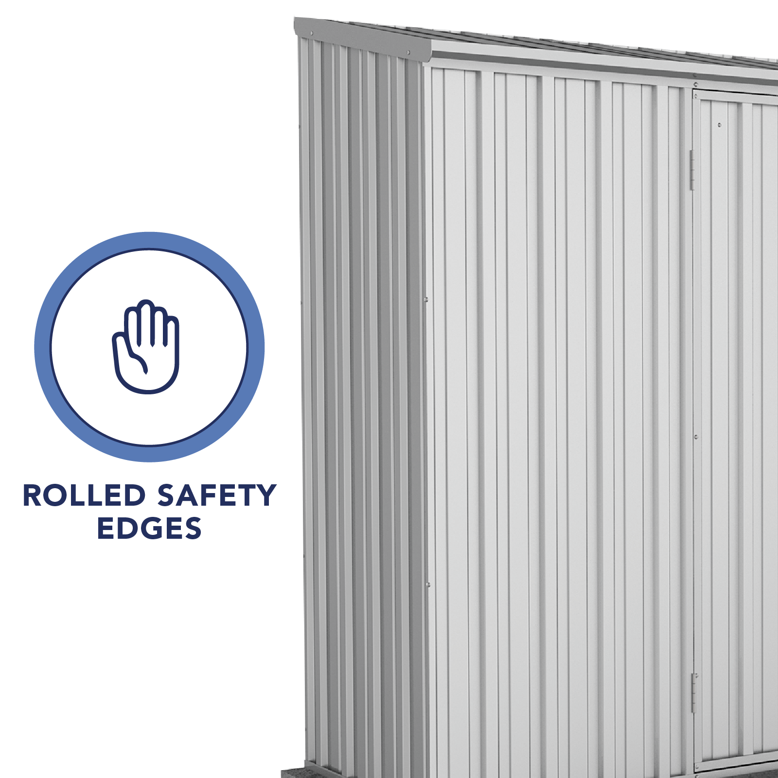 3.00mW x 0.78mD x 1.95mH Garden Shed Space Saver Double Door Zincalume