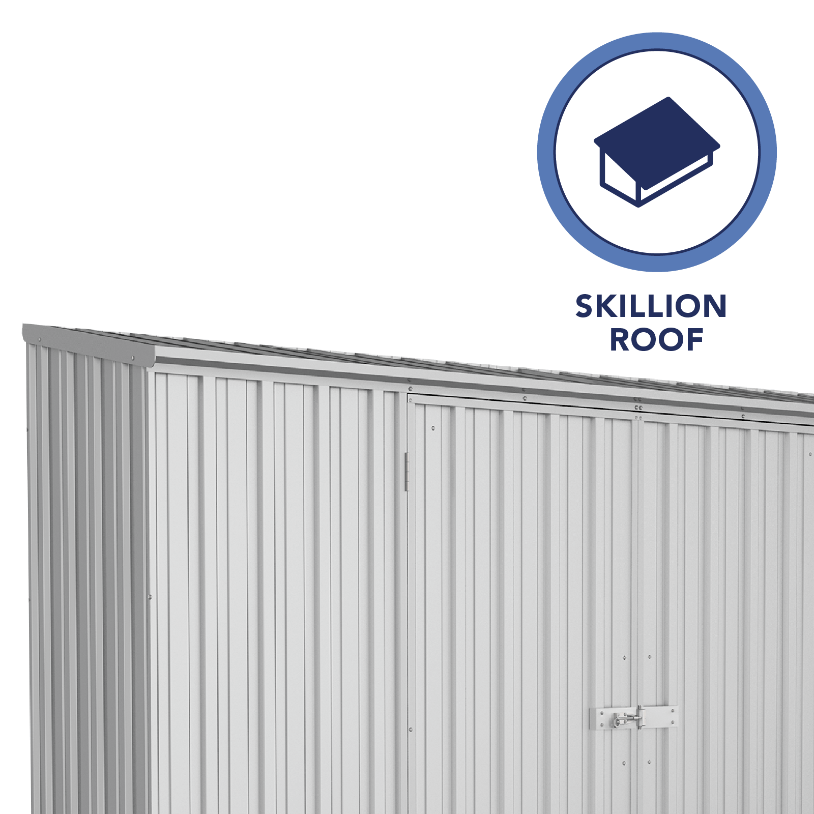 3.00mW x 0.78mD x 1.95mH Garden Shed Space Saver Double Door Zincalume