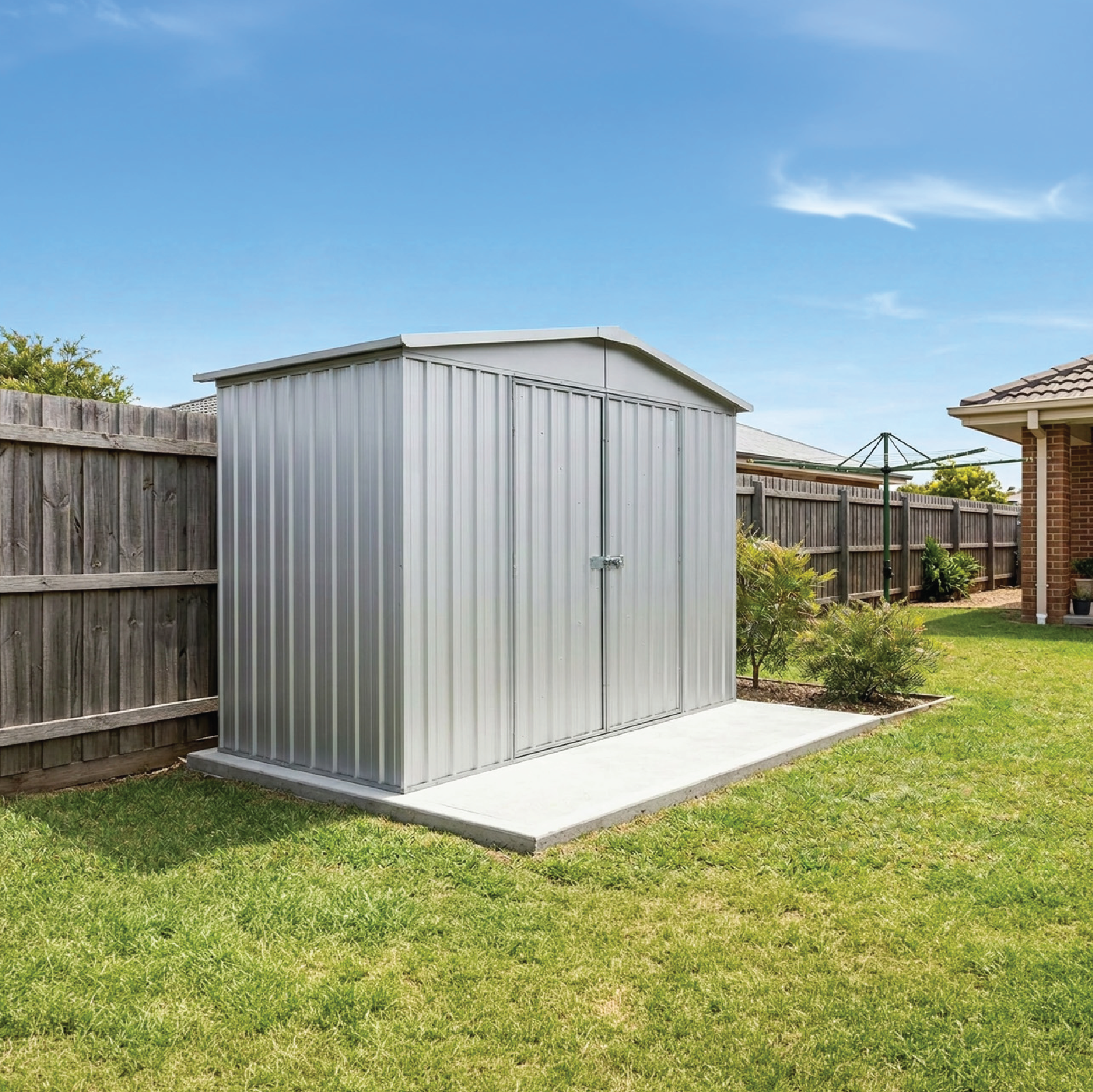 3.00mW x 1.44mD x 2.06mH Garden Shed Regent Double Door Zincalume