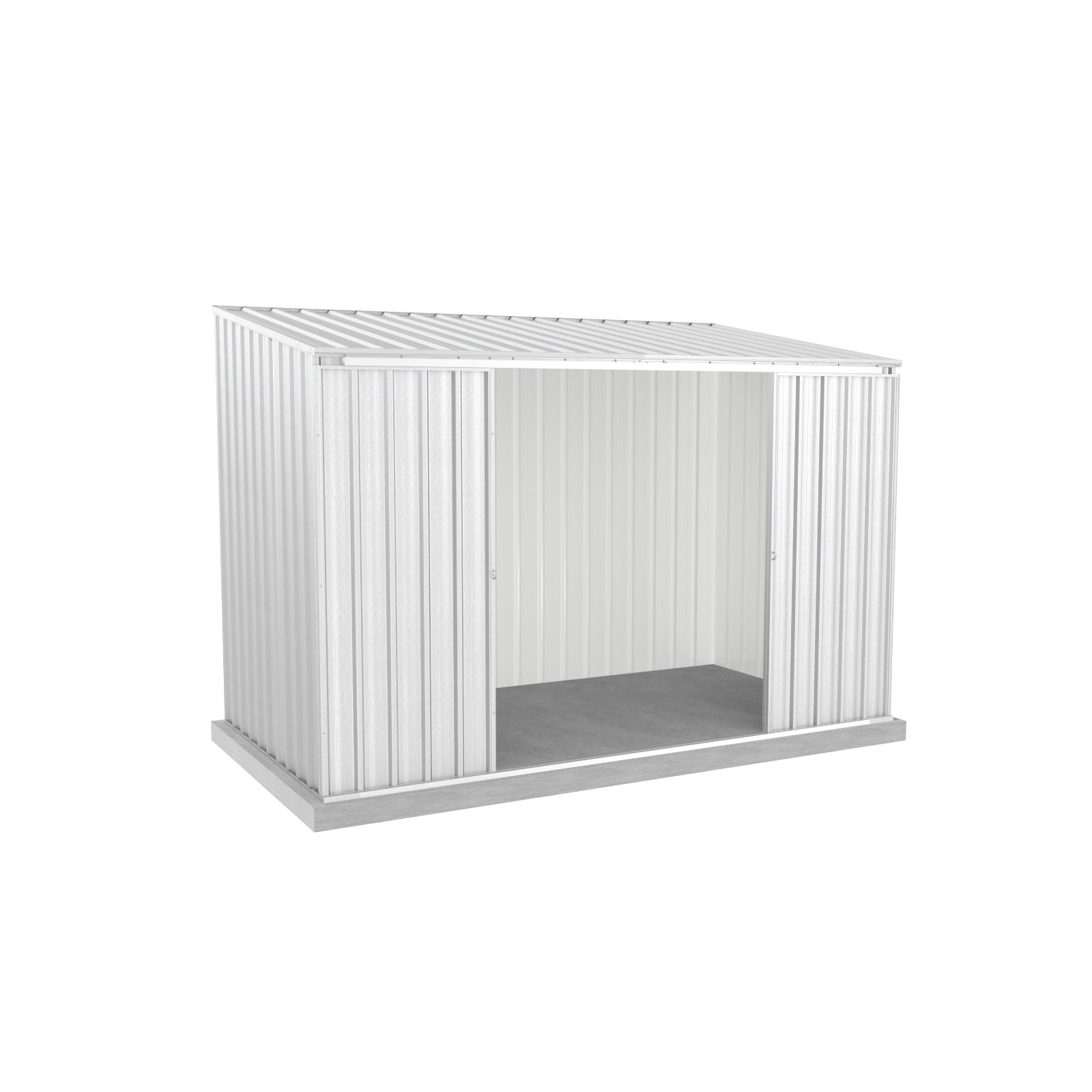 3.00mW x 1.52mD x 2.08mH Garden Shed Ezislider Double Door Zincalume