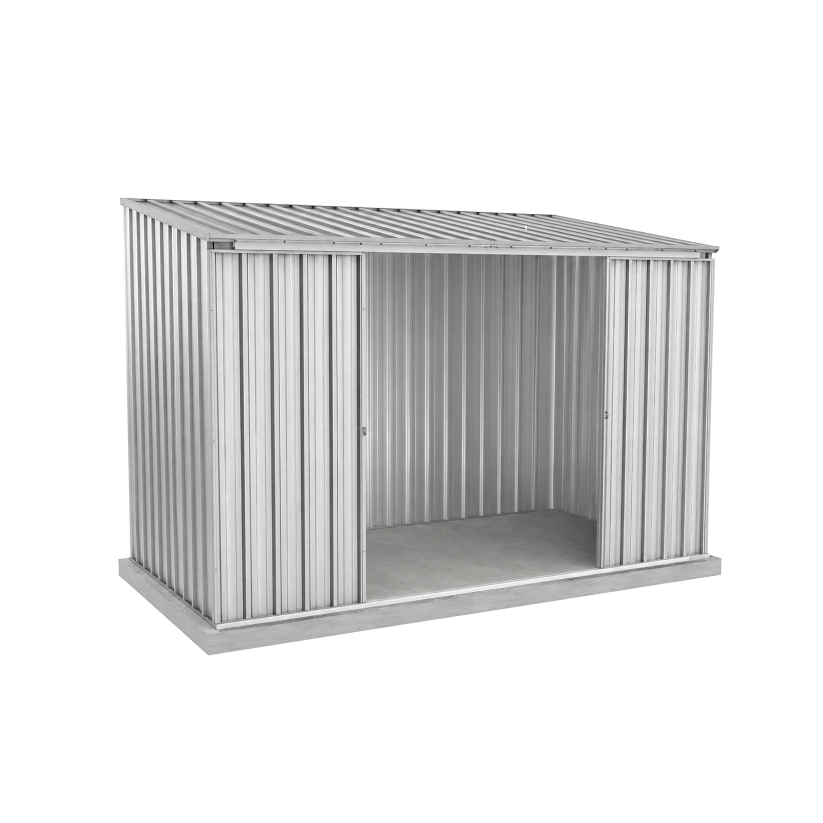 3.00mW x 1.52mD x 2.08mH Garden Shed Ezislider Double Door Zincalume
