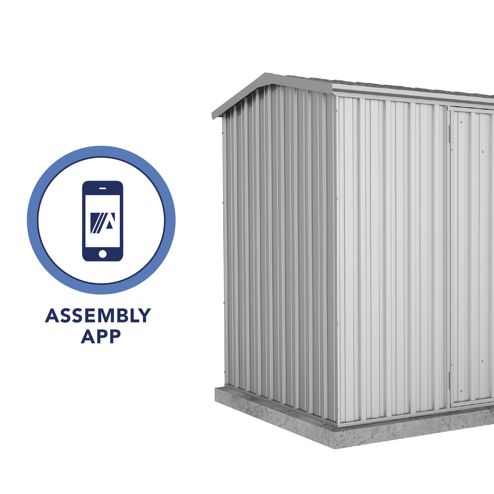 3.00mW x 1.52mD x 1.95mH Garden Shed Premier Double Door Zincalume