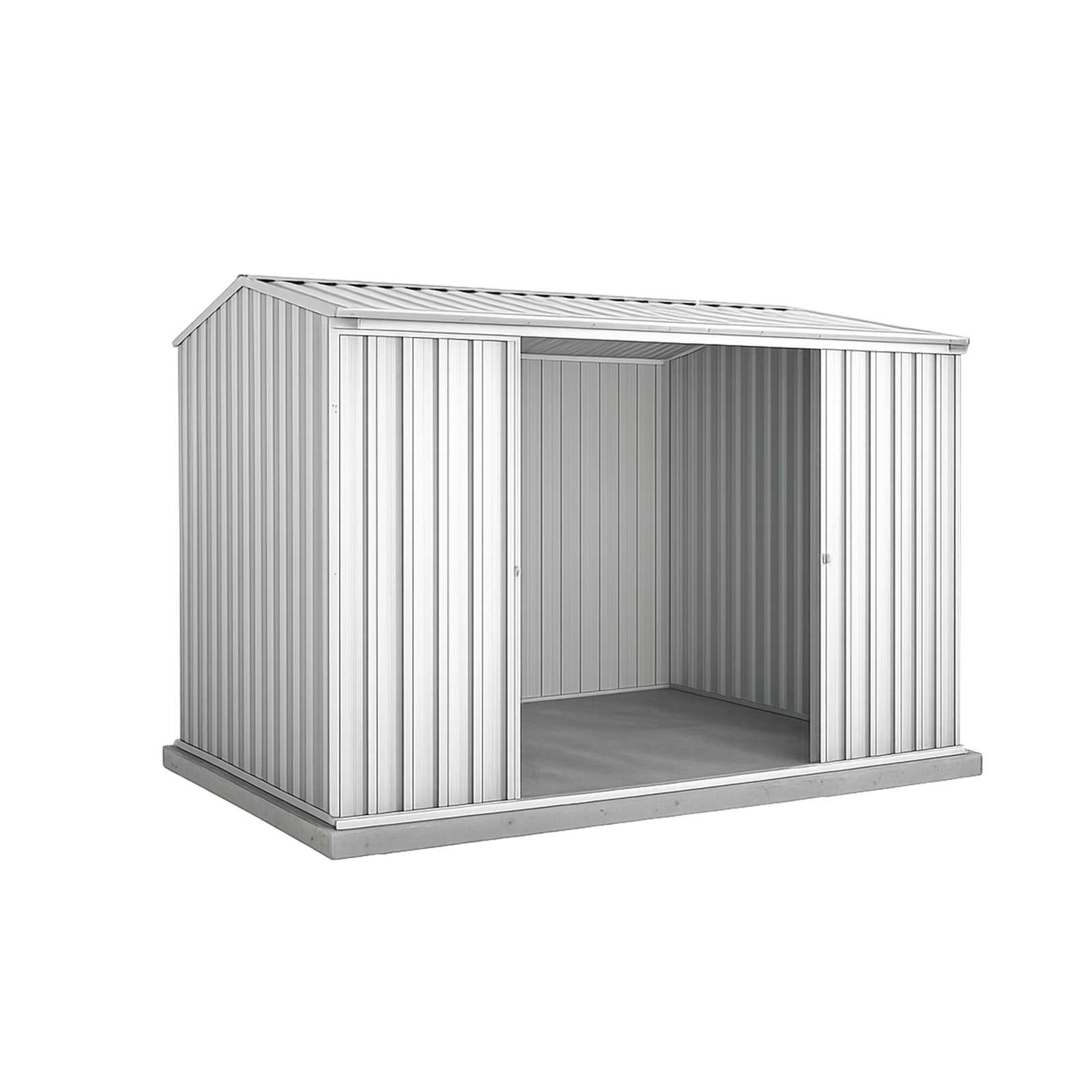 3.00mW x 2.26mD x 2.00mH Garden Shed Ezislider Double Door Zincalume