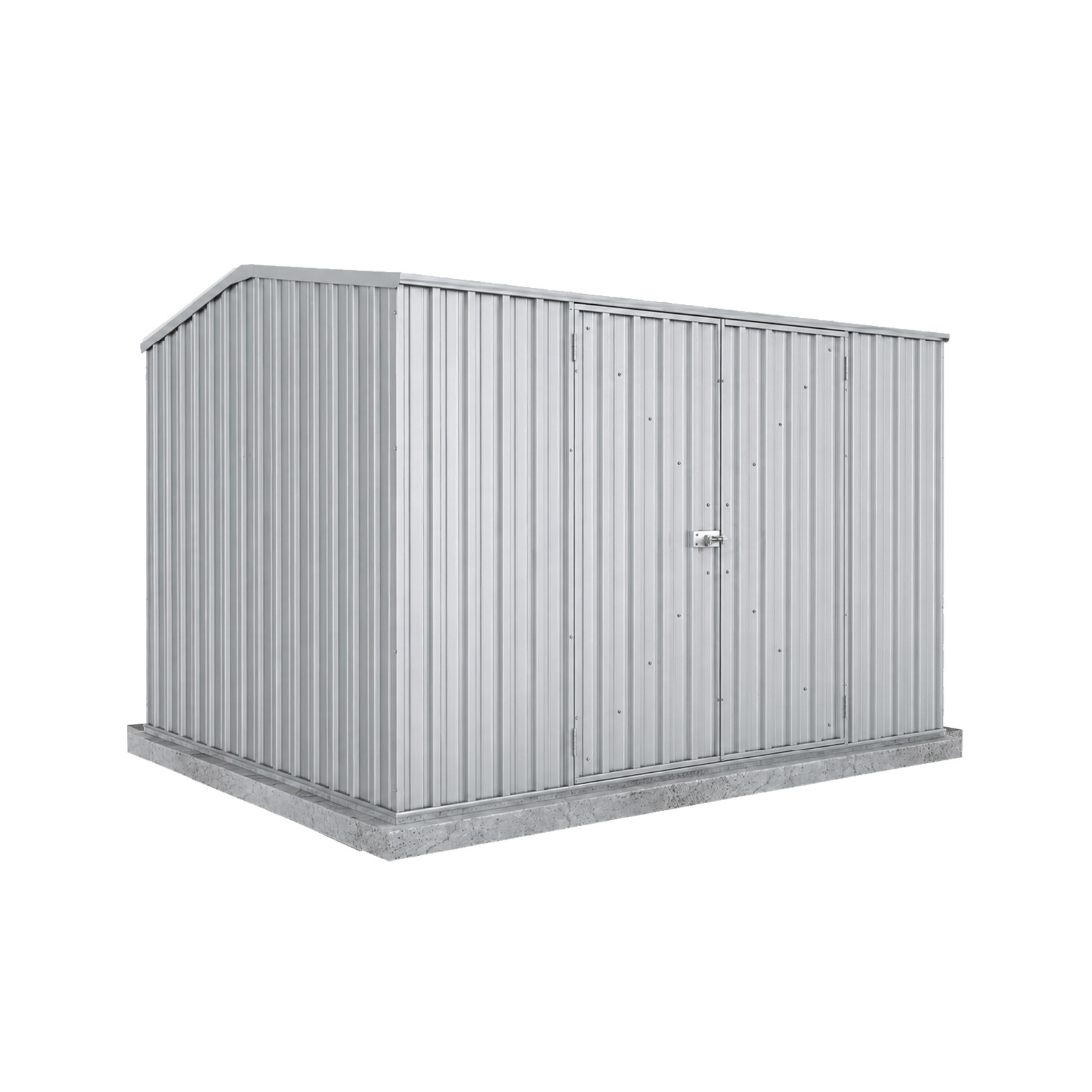 3.00mW x 2.26mD x 2.00mH Garden Shed Economy Double Door Zinc