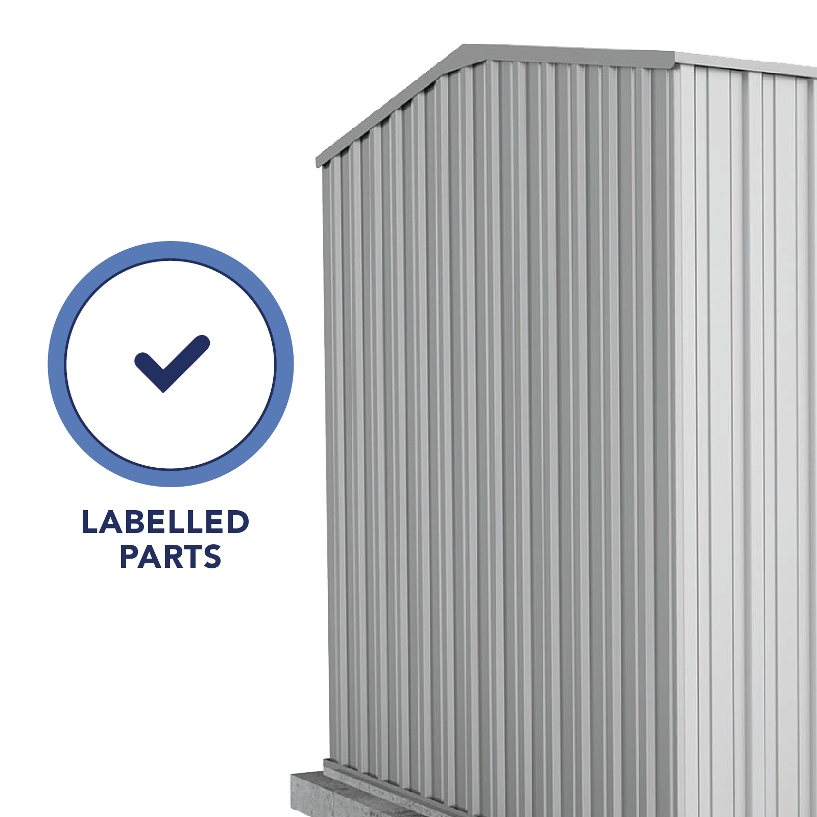 3.00mW x 2.26mD x 2.00mH Garden Shed Premier Double Door Zincalume