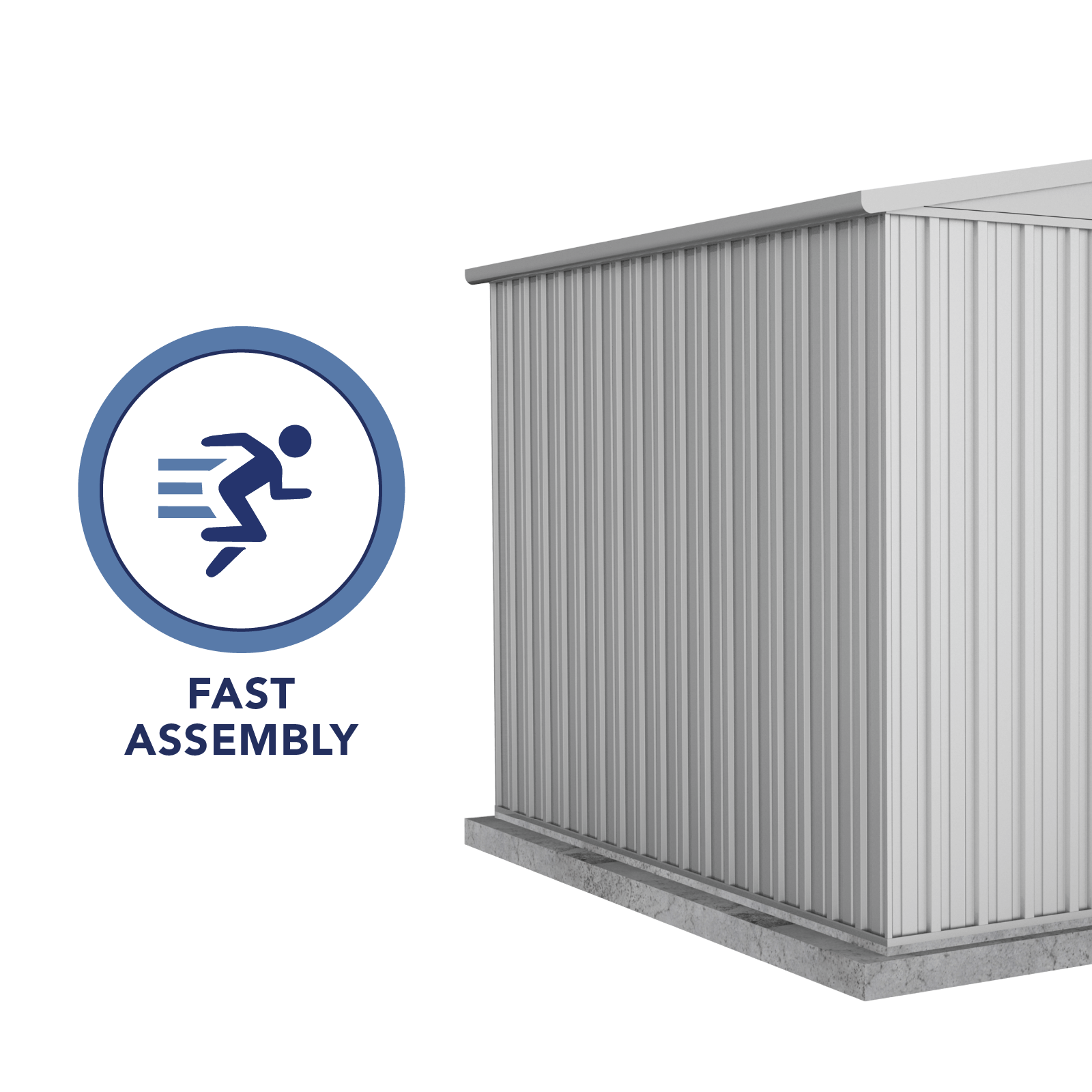 3.00mW x 2.92mD x 2.30mH Garden Shed Highlander Double Door Zincalume