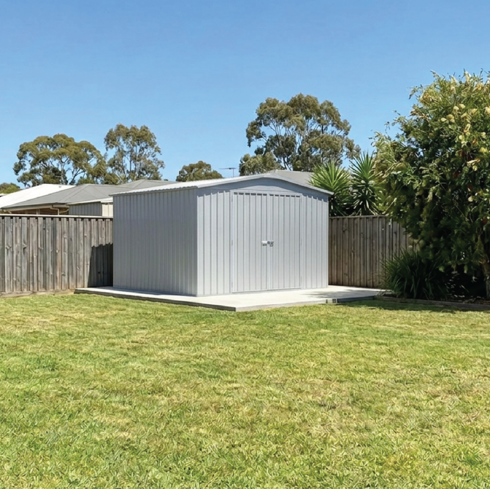 3.00mW x 2.92mD x 2.06mH Garden Shed Regent Double Door Zincalume