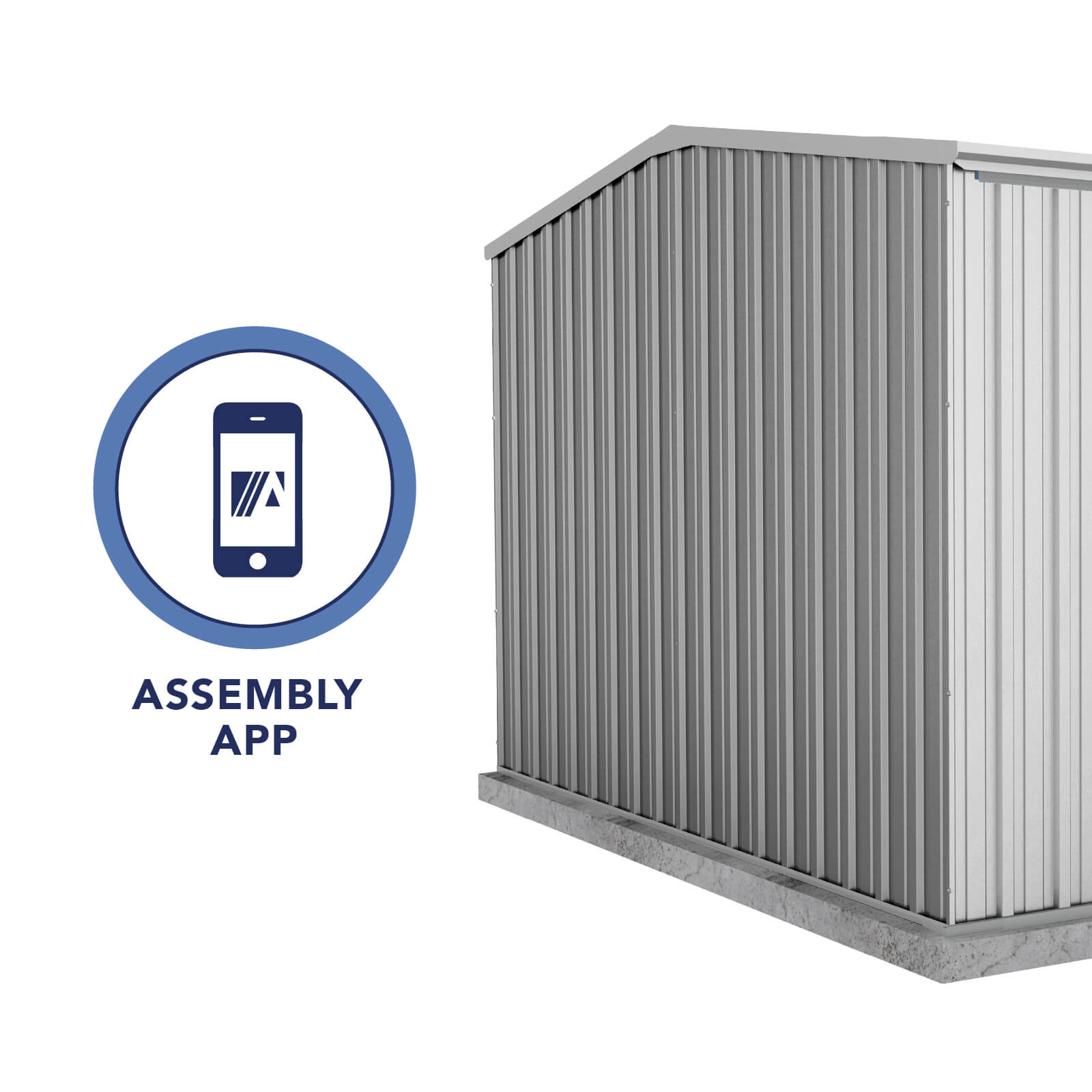 3.00mW x 3.00mD x 2.06mH Garden Shed Ezislider Double Door Zincalume