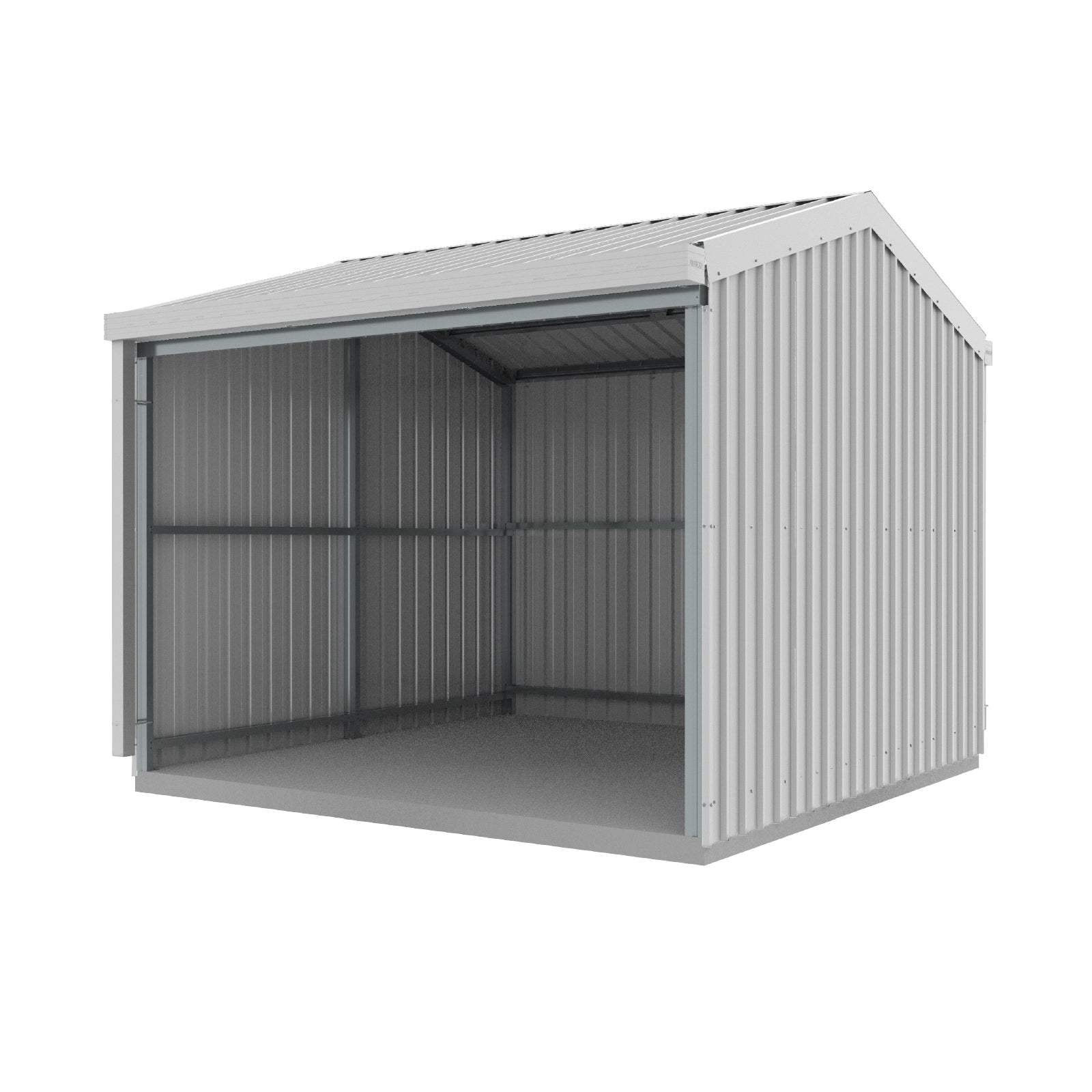3.00mW x 3.00mD x 2.53mH Rural Shed Open Bay Zincalume