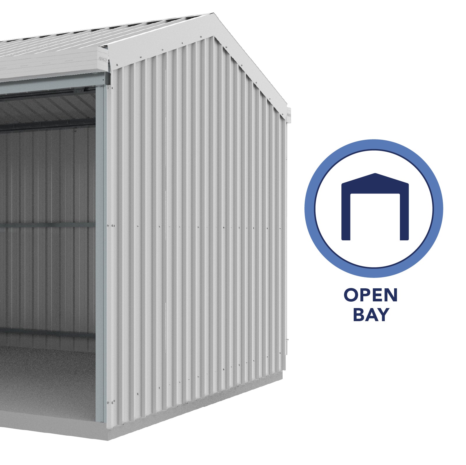 3.00mW x 3.00mD x 2.53mH Rural Shed Open Bay Zincalume