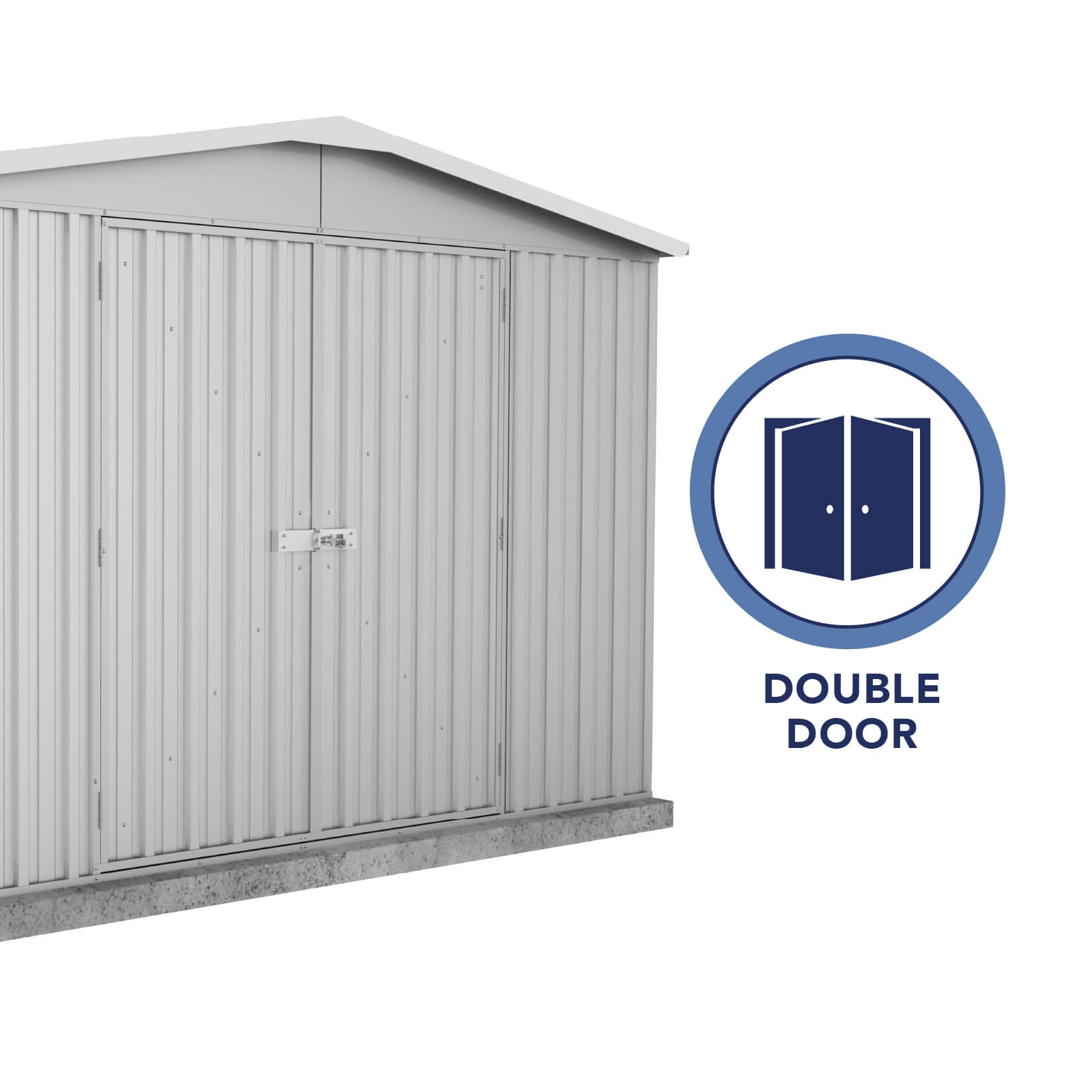 3.00mW x 3.66mD x 2.06mH Garden Shed Regent Single Door Zincalume