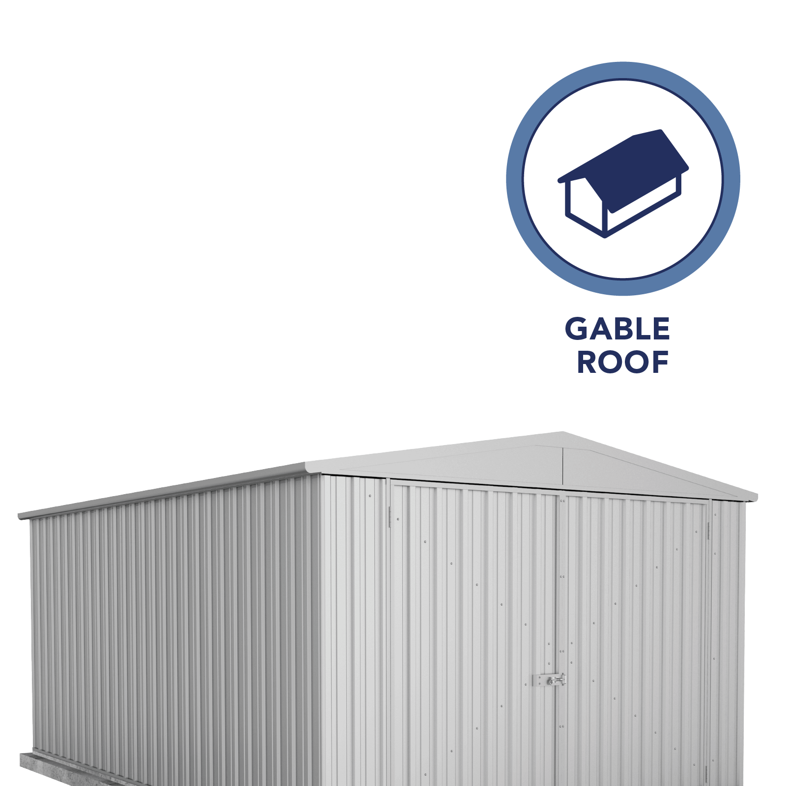 3.00mW x 4.48mD x 2.06mH Garden Shed Utility Double Door Zincalume