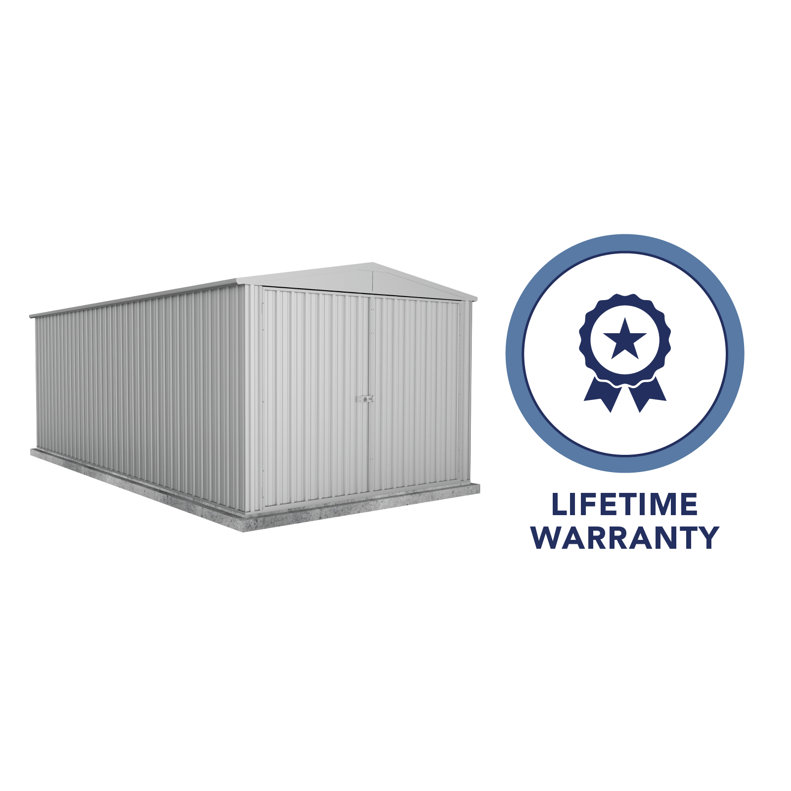 3.00mW x 5.96mD x 2.30mH Garden Shed Highlander Three Door Zincalume