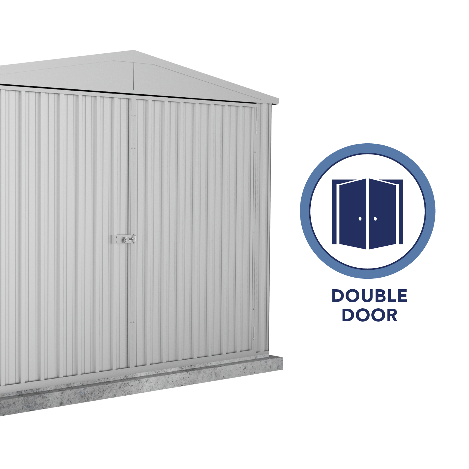 3.00mW x 5.96mD x 2.30mH Garden Shed Highlander Three Door Zincalume