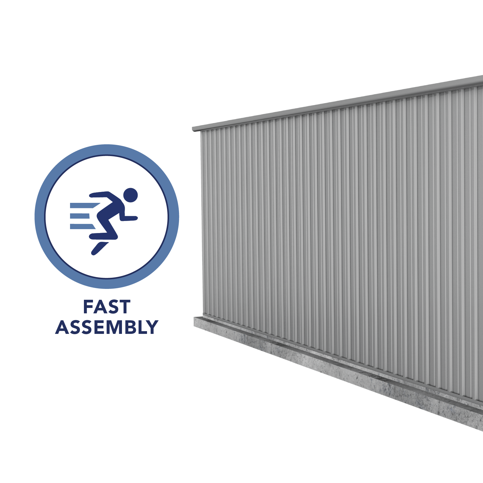 3.00mW x 5.96mD x 2.30mH Garden Shed Highlander Three Door Zincalume
