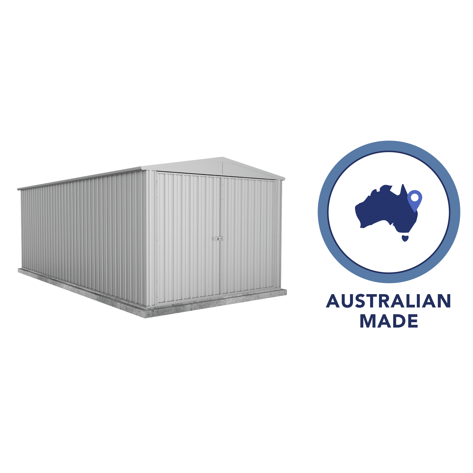 3.00mW x 5.96mD x 2.30mH Garden Shed Highlander Three Door Zincalume