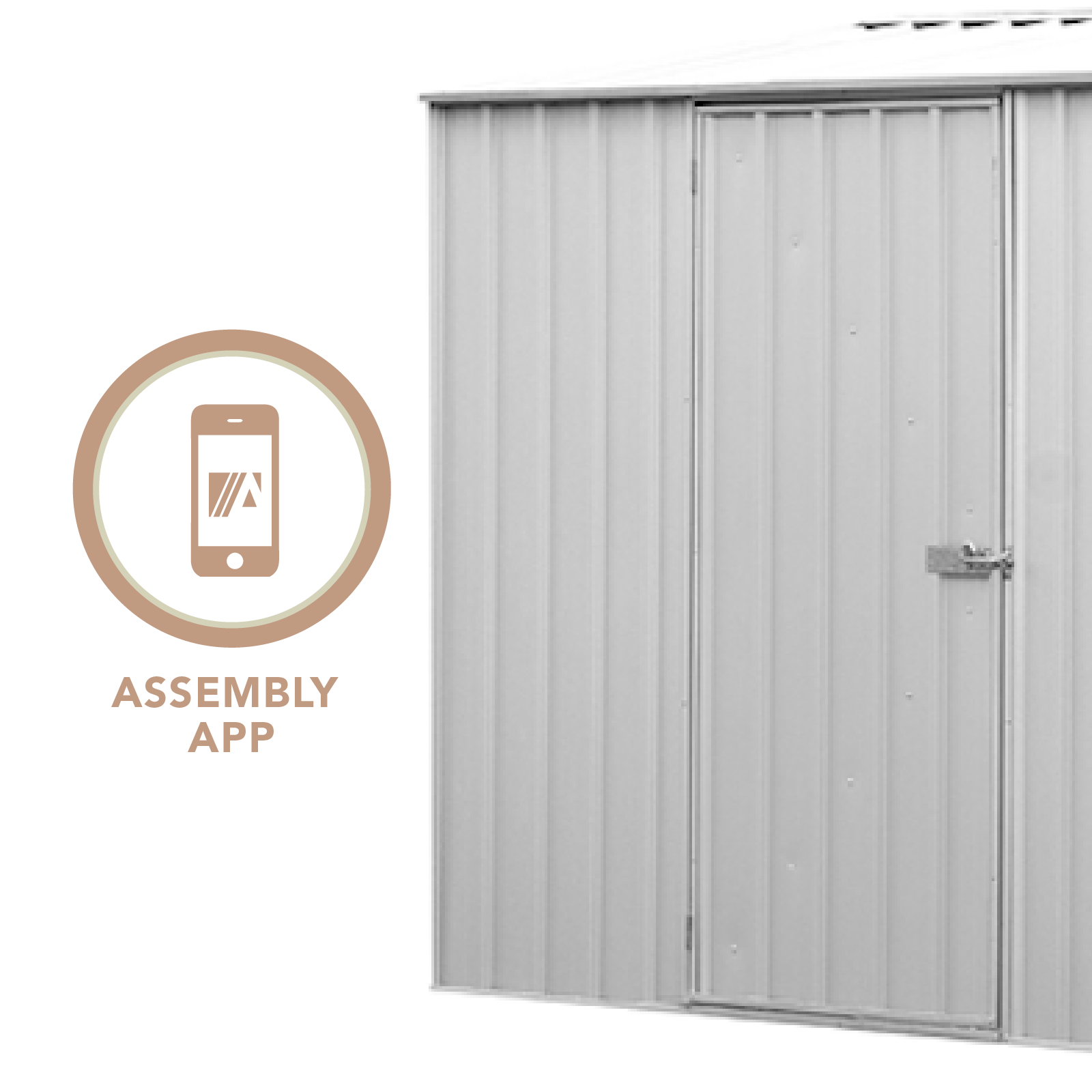 5.22mW x 2.26mD x 2.06mH Garden Shed Economy Three Door Zinc