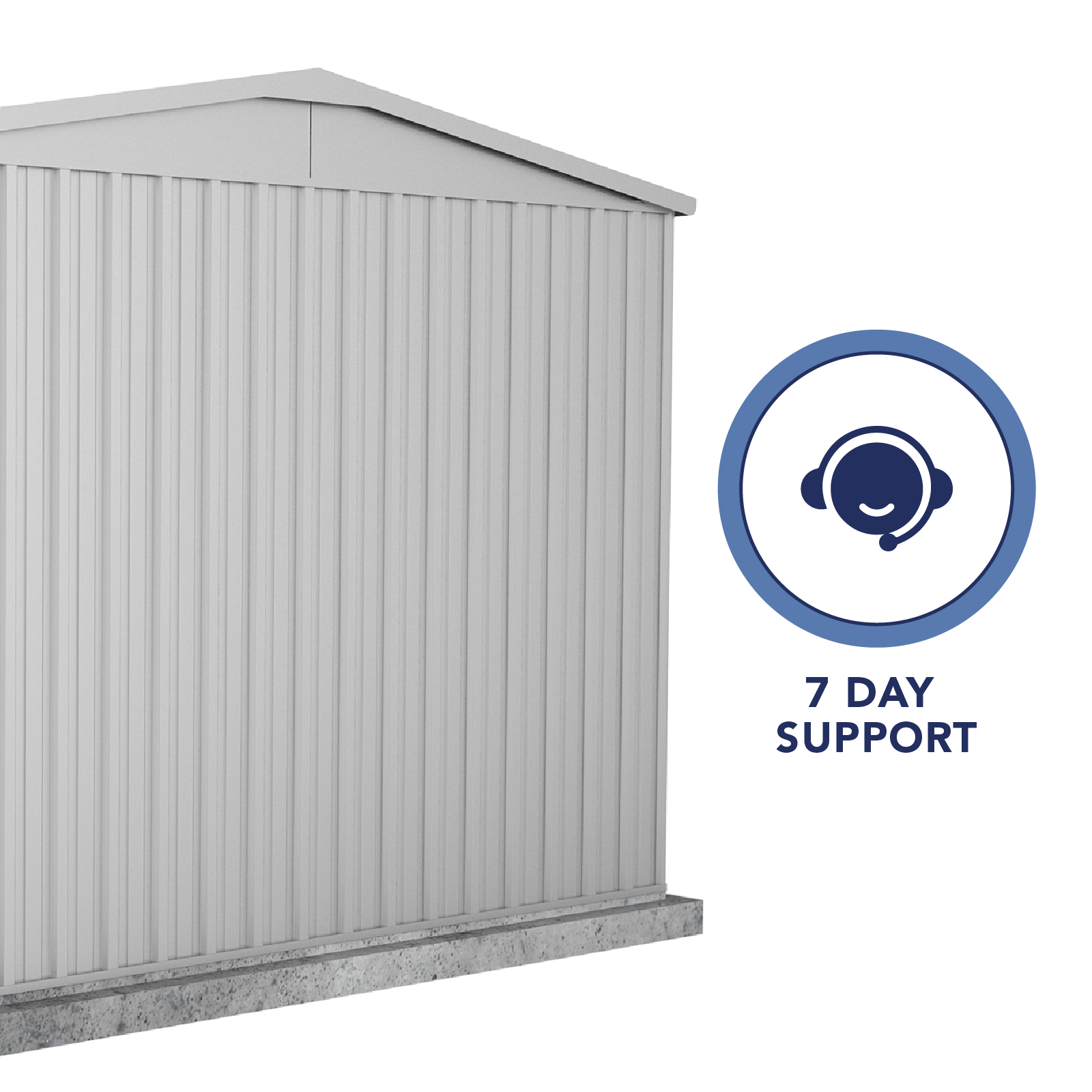 5.96mW x 3.00mD x 2.30mH Garden Shed Highlander Double Door Zincalume