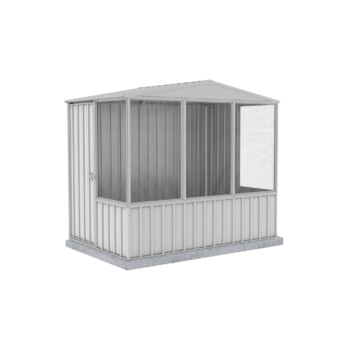 2.26mW x 1.52mD x 2.00mH Chicken Coop Gable Roof Single Door Zincalume