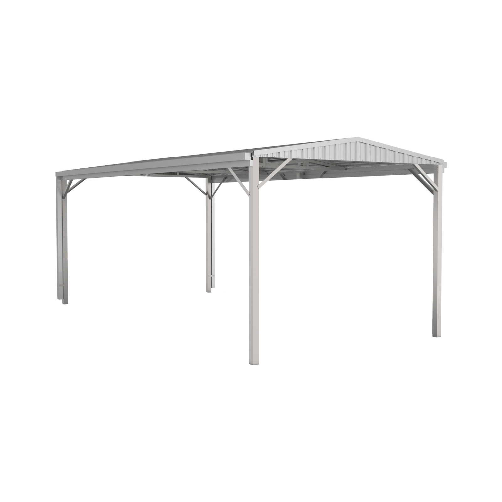 3.00mW x 6.00mD x 2.66mH Single Gable Carport Zincalume
