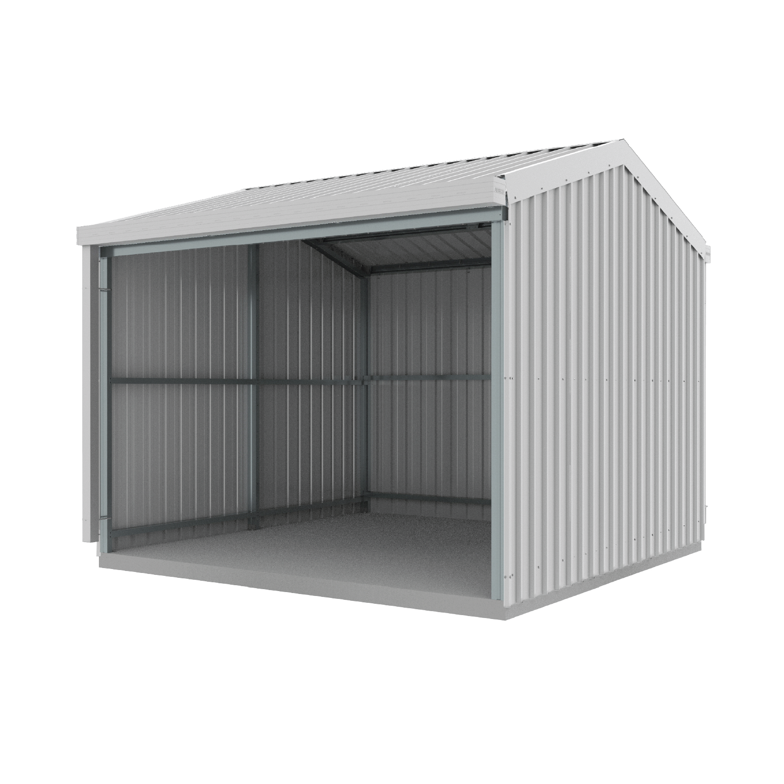 3.00mW x 3.00mD x 2.53mH Rural Shed Open Bay Zincalume