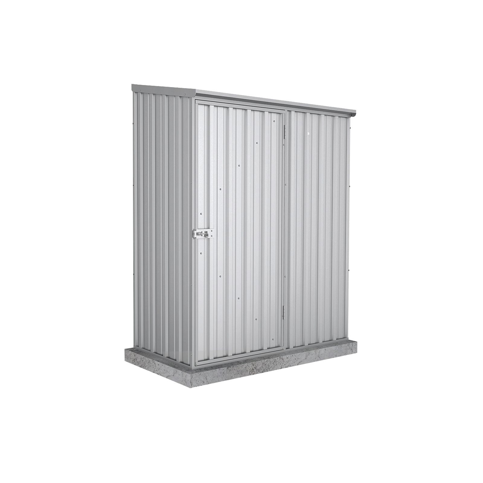 1.52mW x 0.78mD x 1.95mH Garden Shed Single Door Zincalume with Anchors