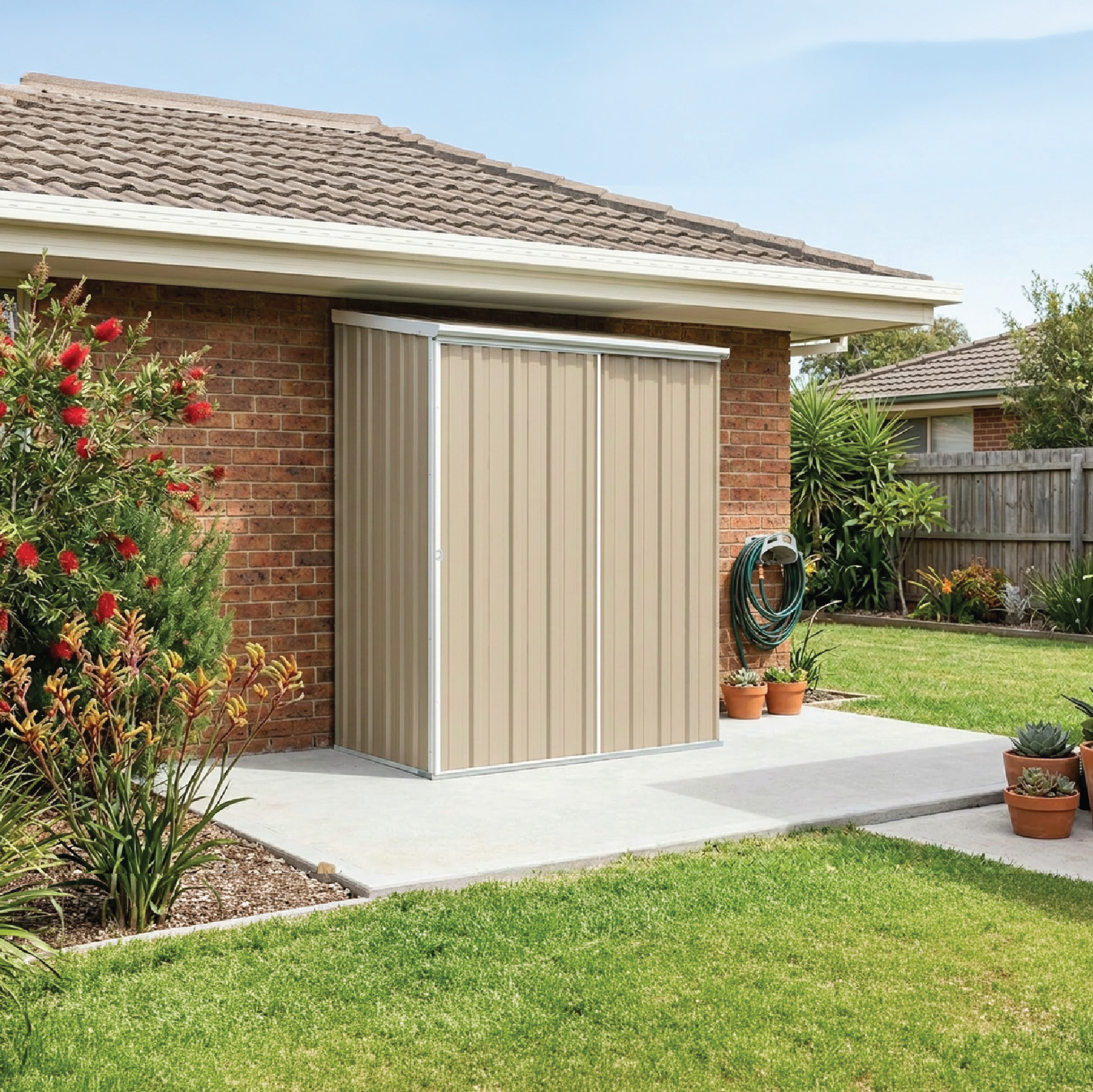 1.52mW x 0.78mD x 1.95mH Garden Shed Ezislider Single Door
