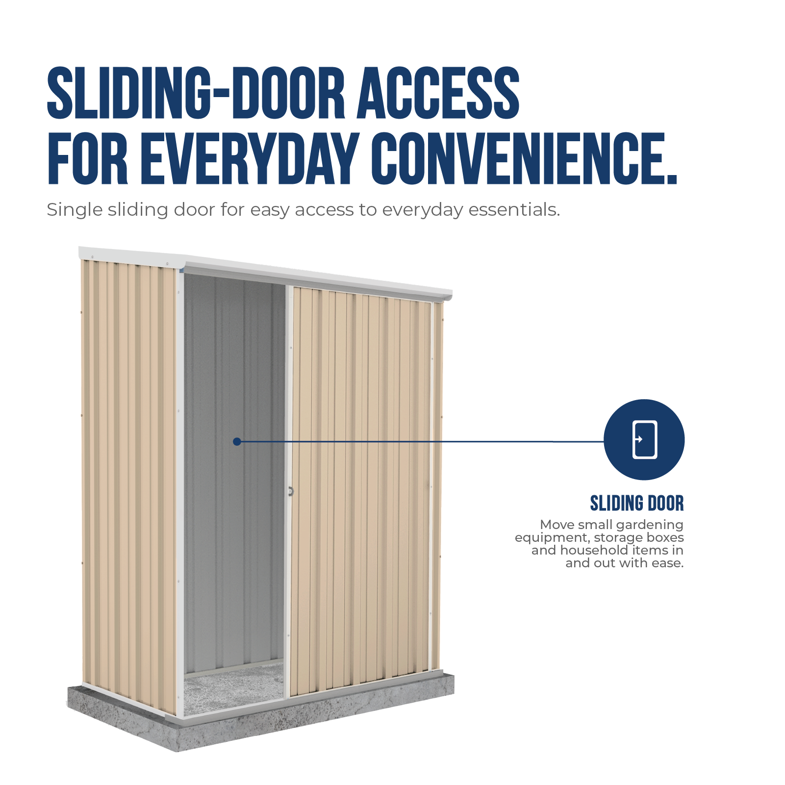 1.52mW x 0.78mD x 1.95mH Garden Shed Ezislider Single Door