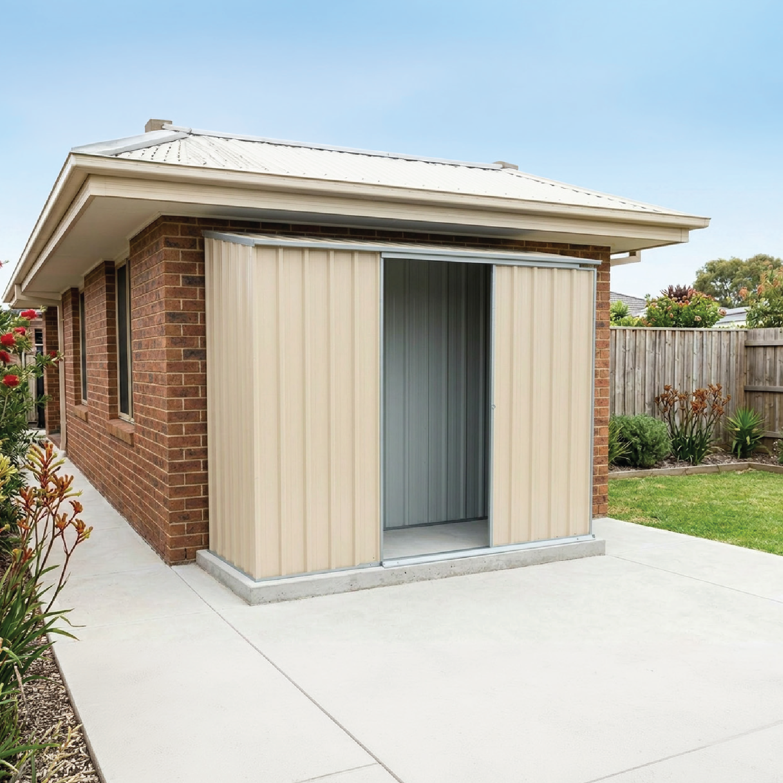 2.26mW x 0.78mD x 1.95mH Garden Shed Ezislider Single Door