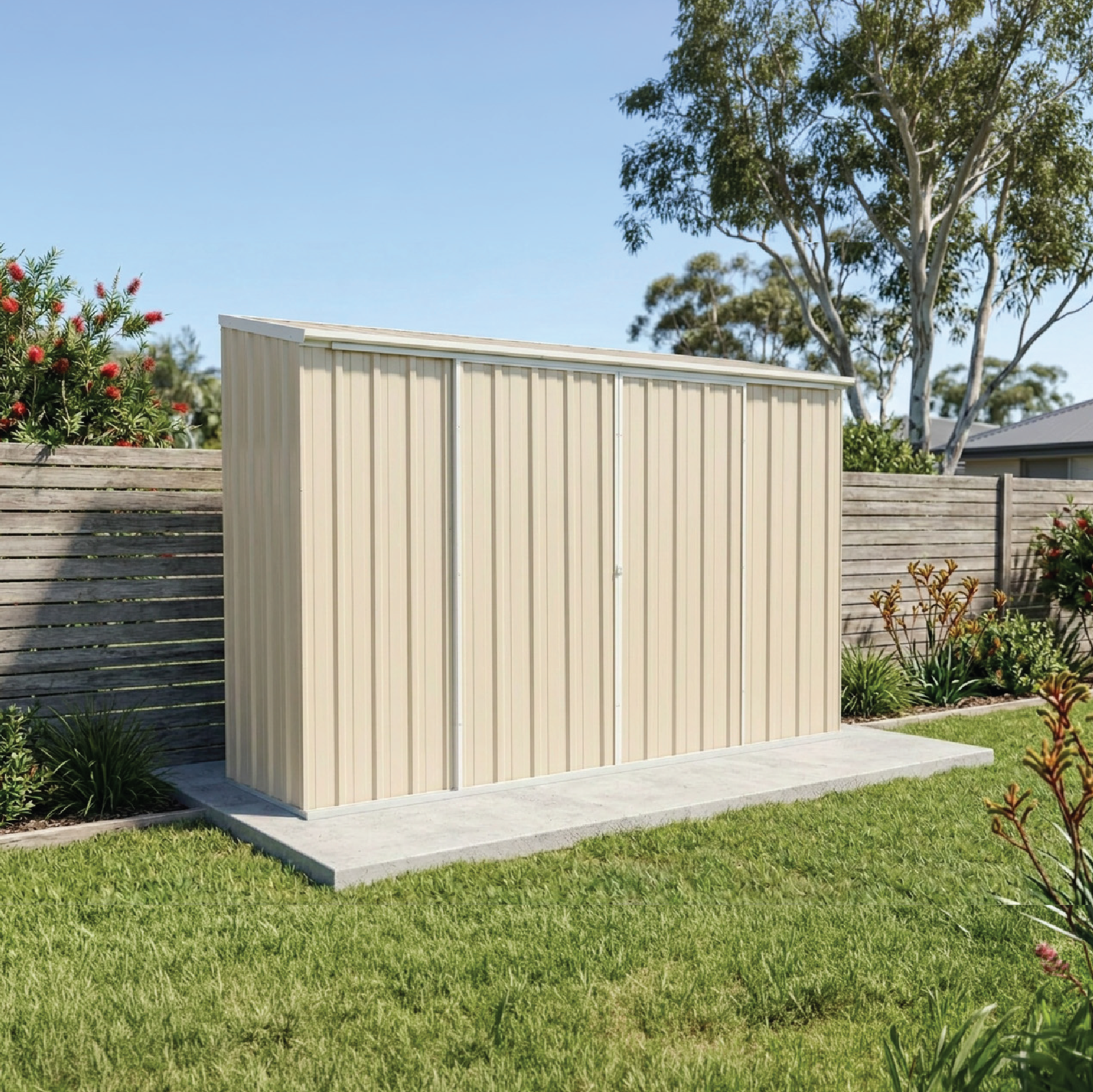 3.00mW x 0.78mD x 1.95mH Garden Shed Ezislider Double Door