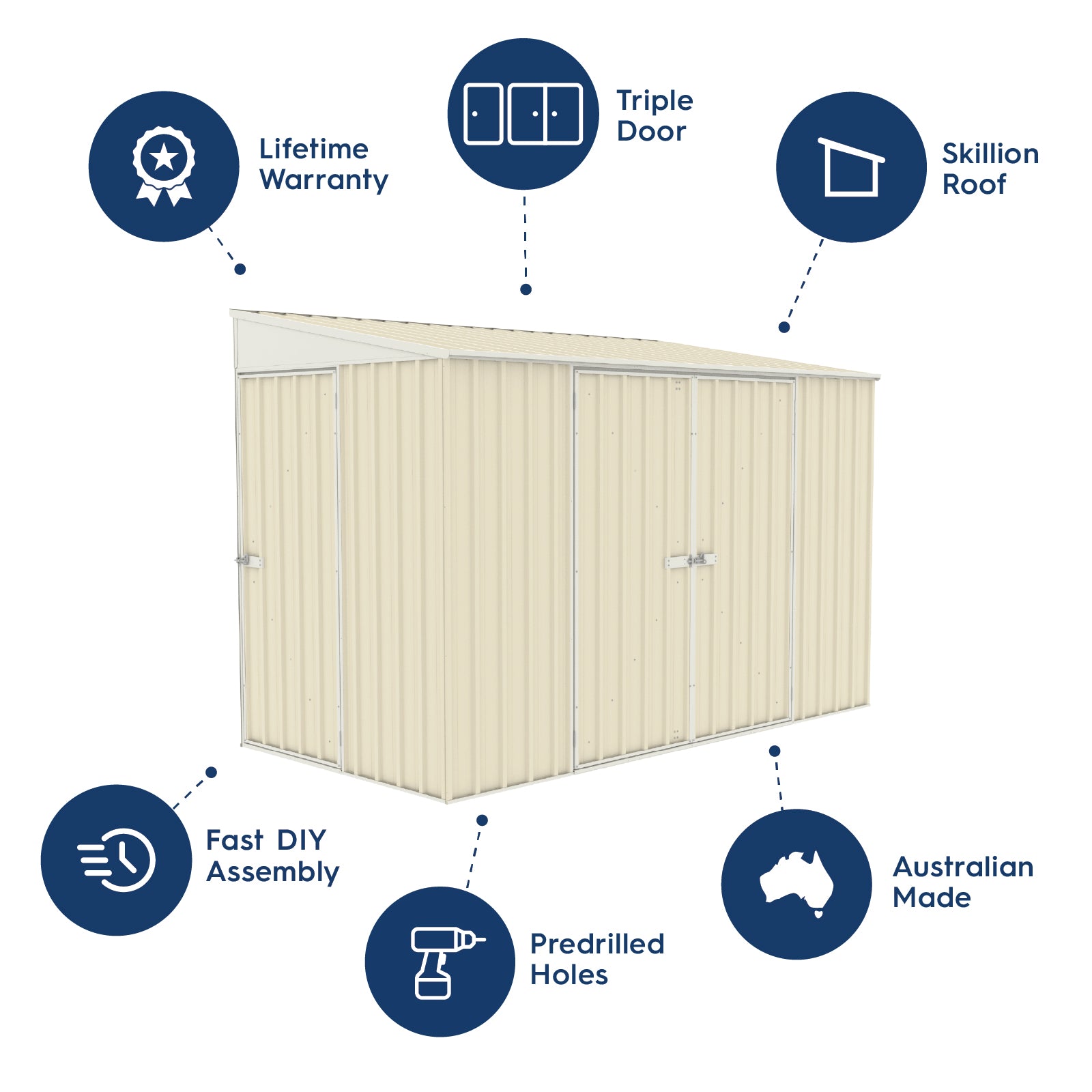 Absco Sheds 3 x 1.52 x 2.08m Bike Shed | Durable Outdoor Storage