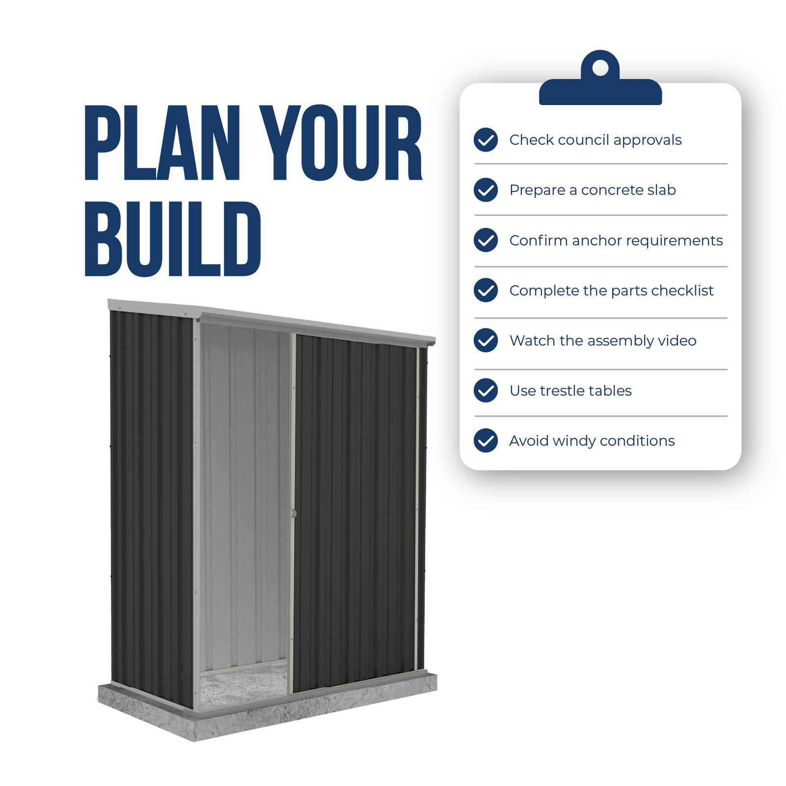 1.52mW x 0.78mD x 1.95mH Garden Shed Ezislider Single Door