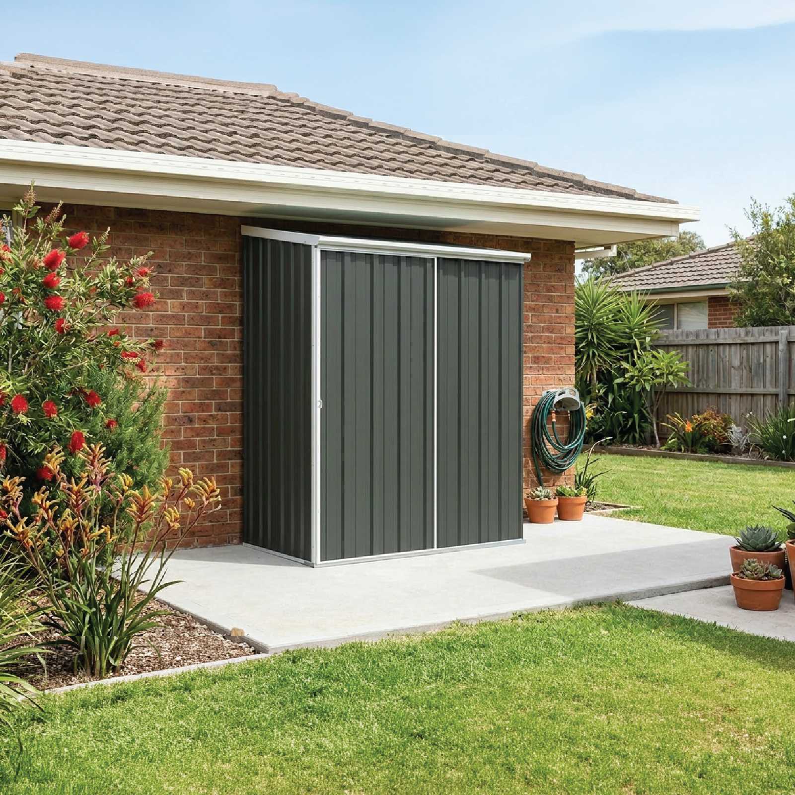 1.52mW x 0.78mD x 1.95mH Garden Shed Ezislider Single Door