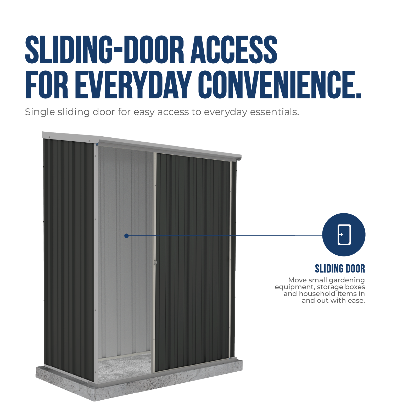 1.52mW x 0.78mD x 1.95mH Garden Shed Ezislider Single Door