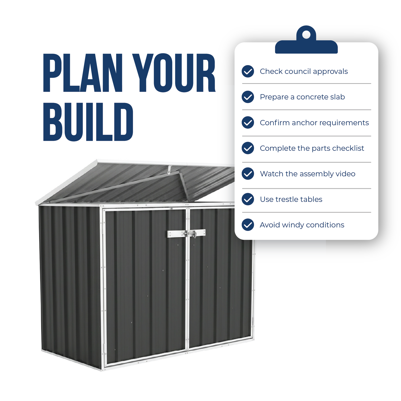 1.52mW x 0.78mD x 1.15mH Bin Cover Double Door with Anchors