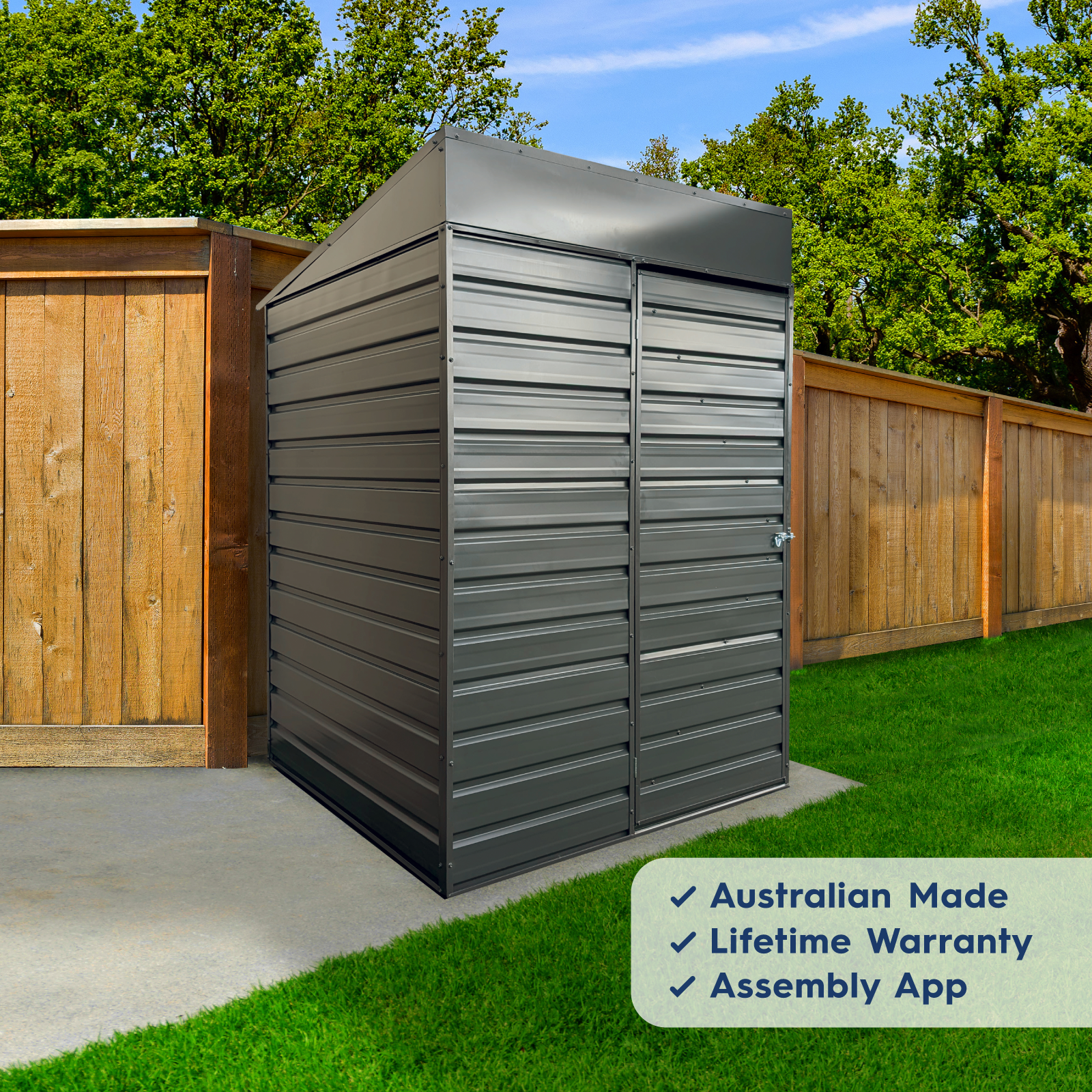 1.52mW x 1.52mD x 2.25mH Garden Shed Highline Single Door